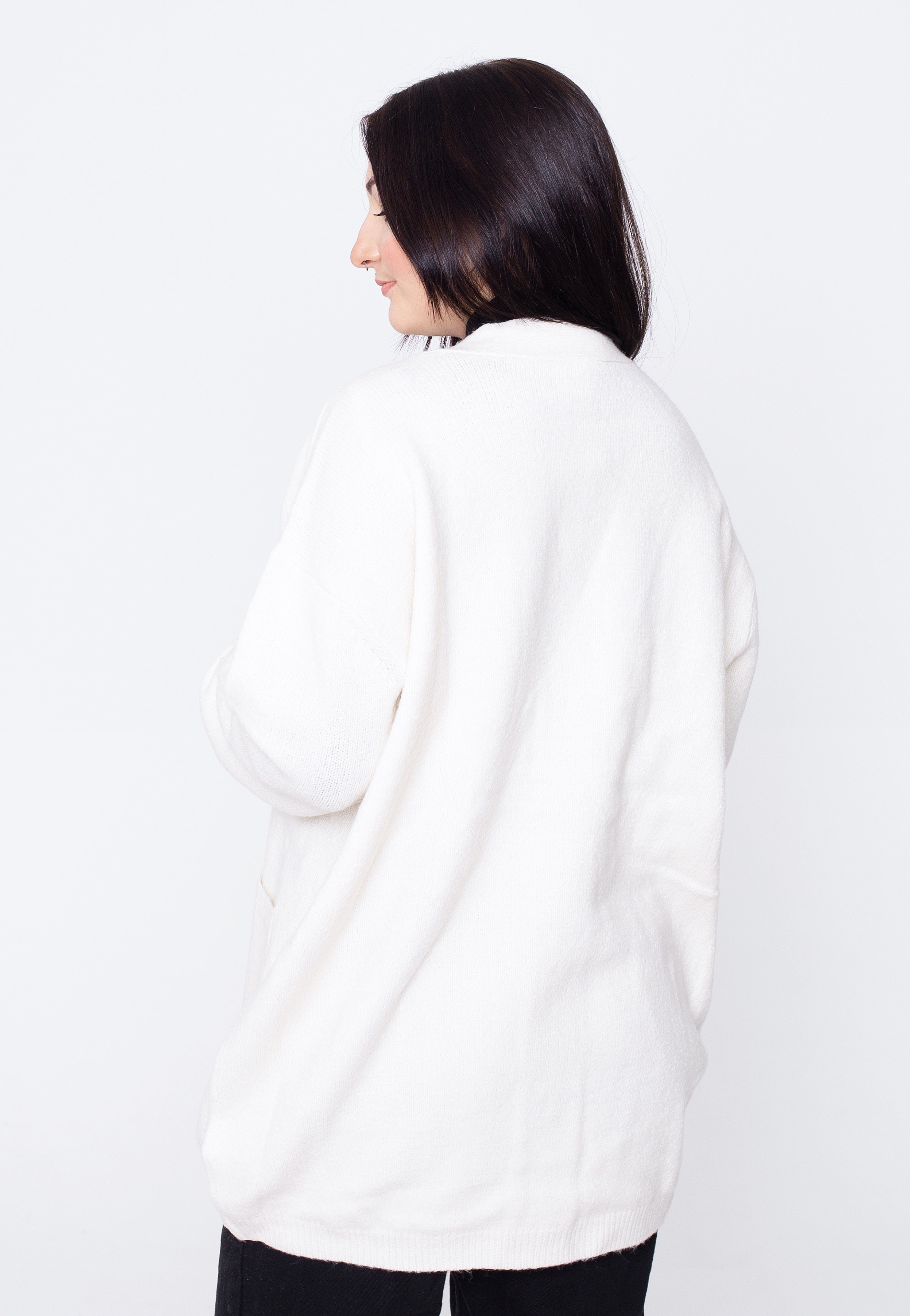 Urban Classics - Chunky Fluffy Knit White Sand - Cardigan | Women-Image