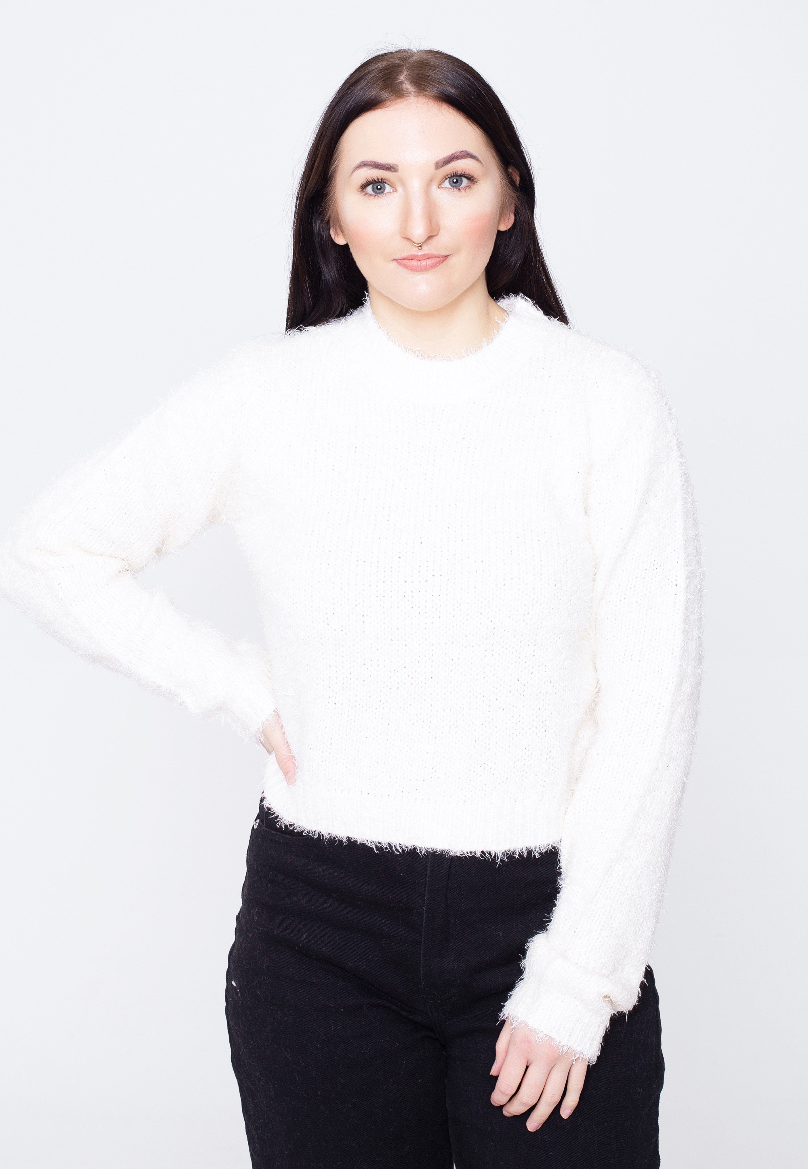 Urban Classics - Cropped Feather White Sand - Pullover | Women-Image