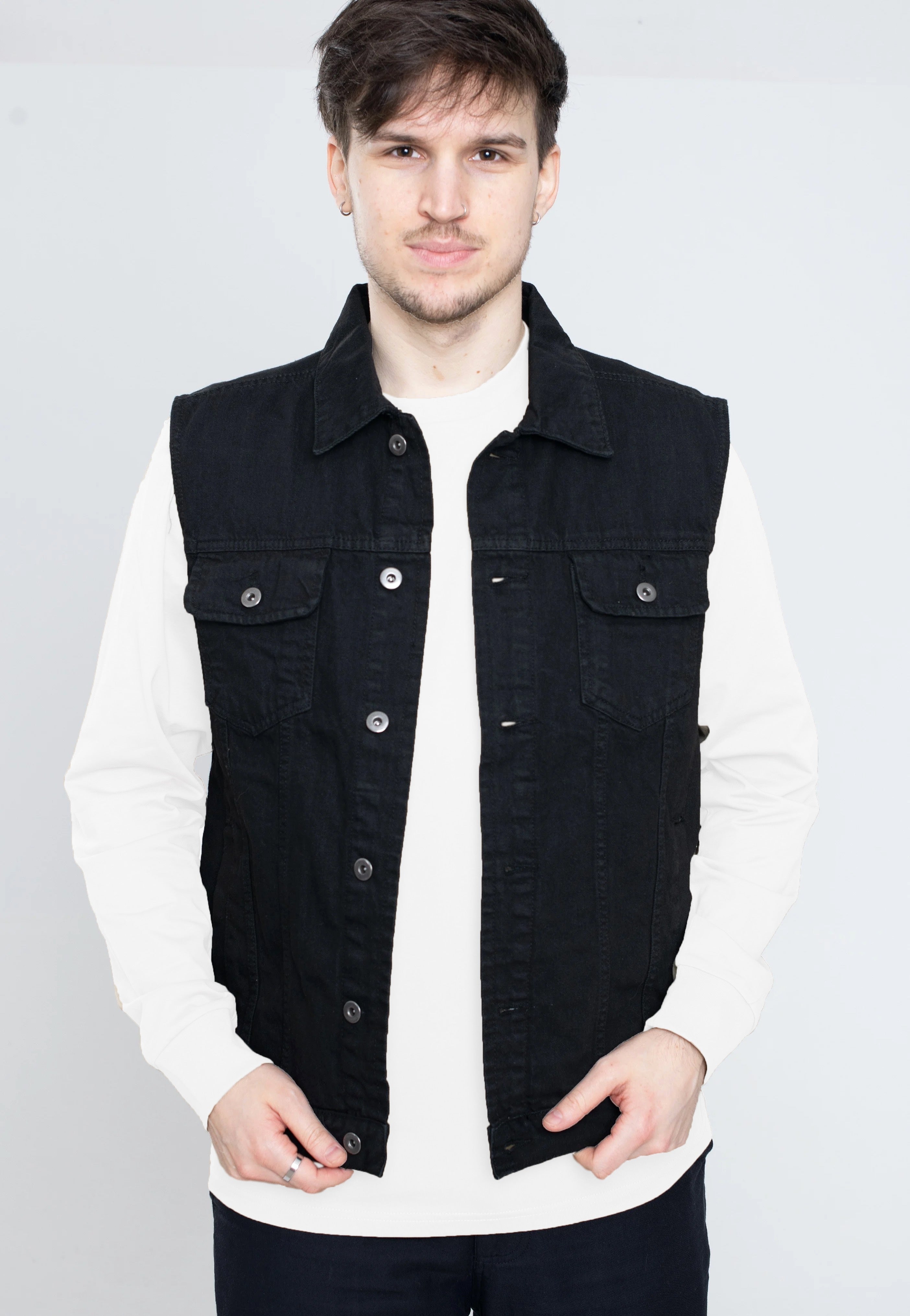 Urban Classics - Denim Black Dark - Jeans Vest | Men-Image