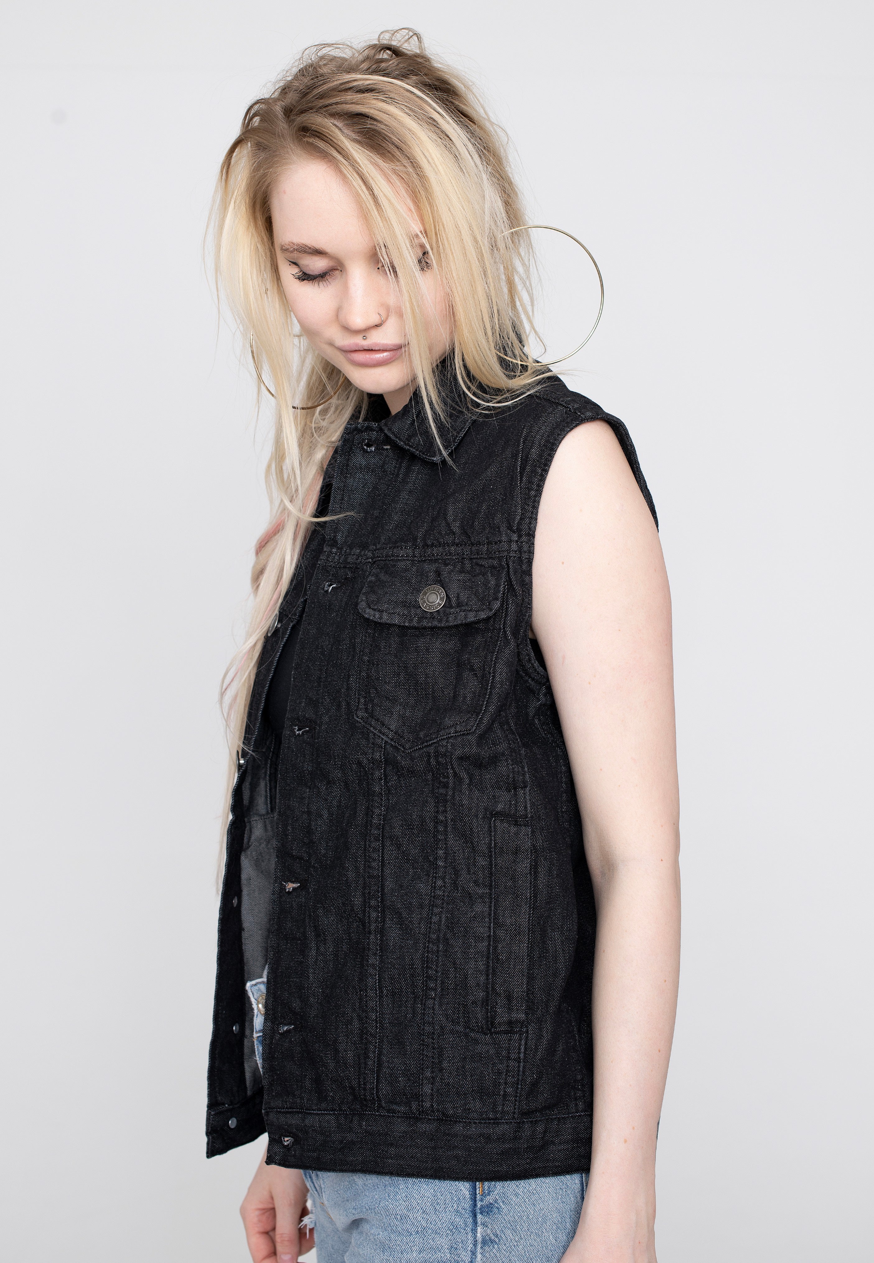 Urban Classics - Denim Black Washed - Jeans Vest | Women-Image