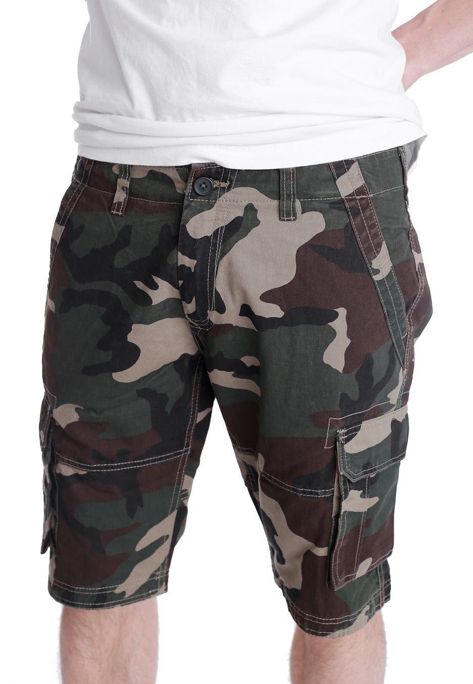 Urban Classics - Fitted Cargo Wood Camo - Shorts | Men-Image