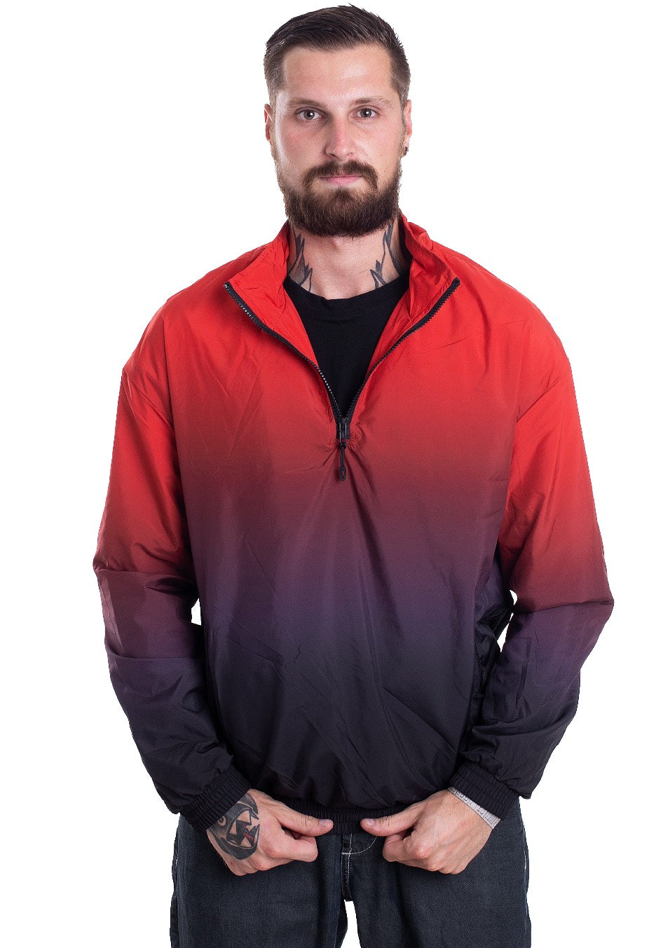 Urban Classics - Gradient Pull Over Jacket Black/Red - Jacket | Men-Image