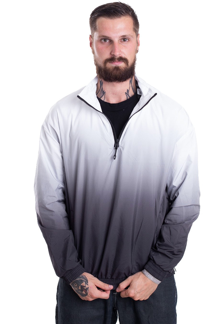 Urban Classics - Gradient Pull Over Jacket Black/White - Jacket | Men-Image