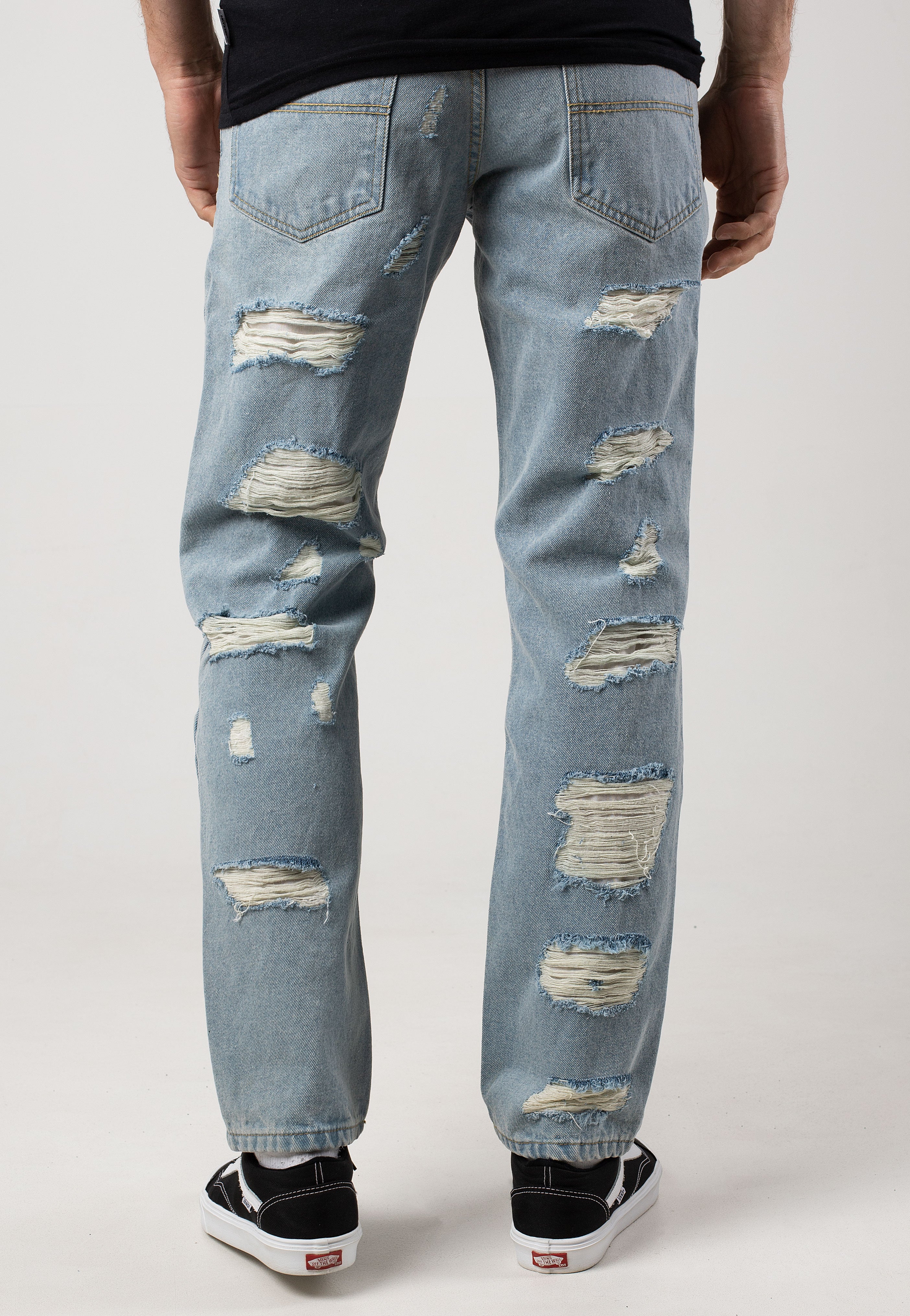 Urban Classics - Heavy Ounce Straight Fit New Light Blue Heavy Destroyed Washed - Jeans | Men-Image