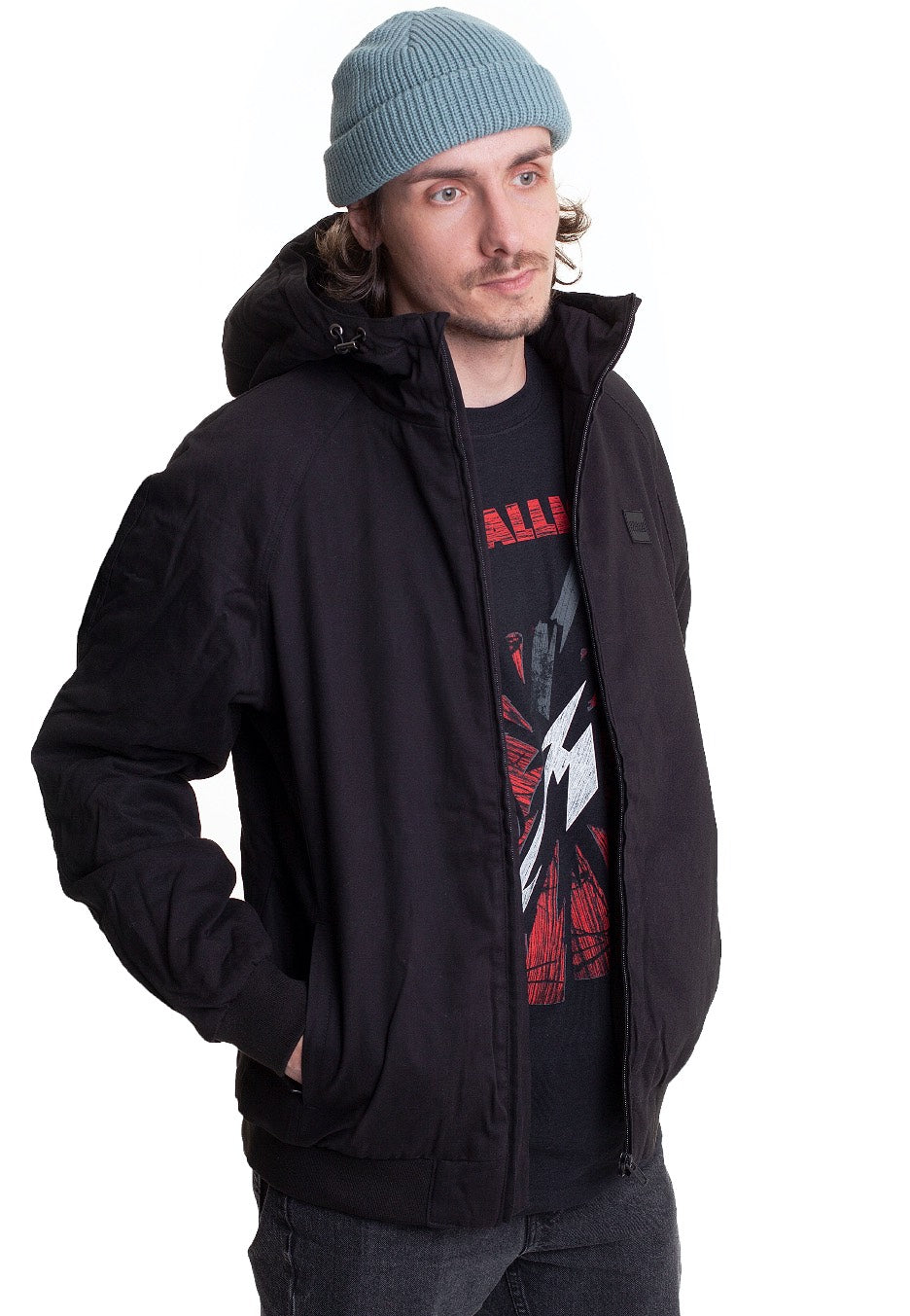 Urban Classics - Hooded Cotton Black - Jacket | Men-Image