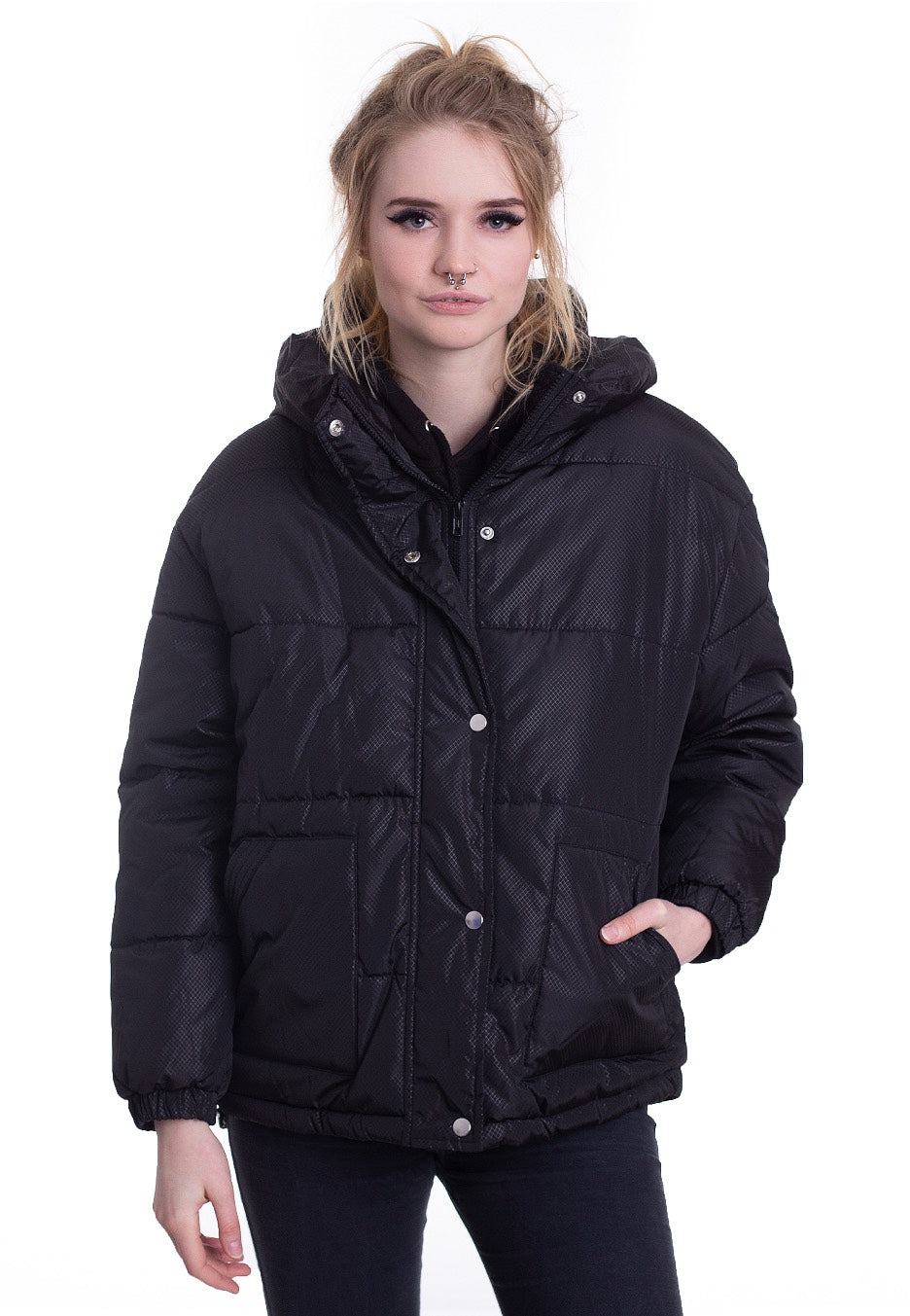 Urban Classics - Oversized Hooded Puffer Black - Jacket | Women-Image