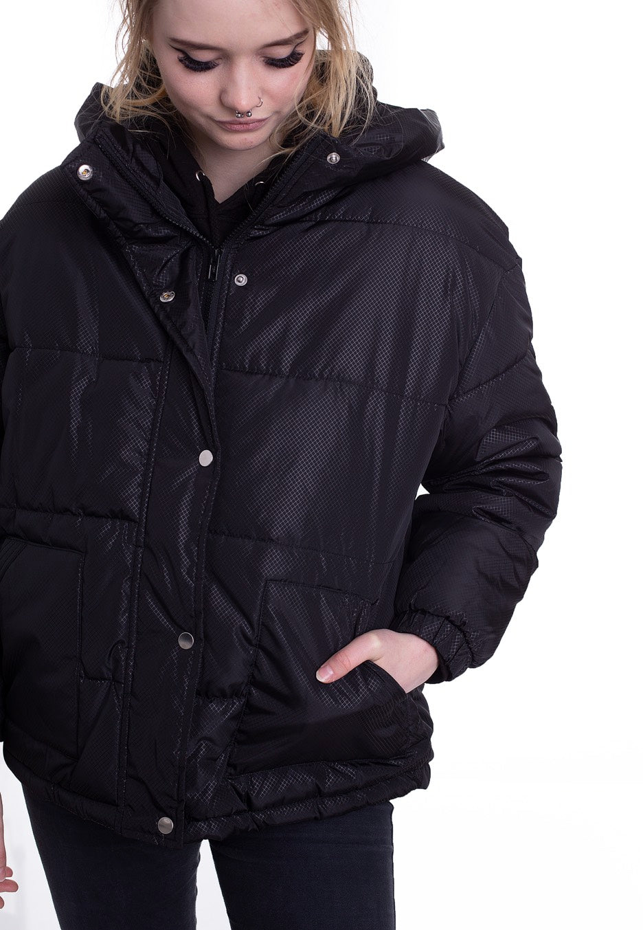 Urban Classics - Oversized Hooded Puffer Black - Jacket | Women-Image