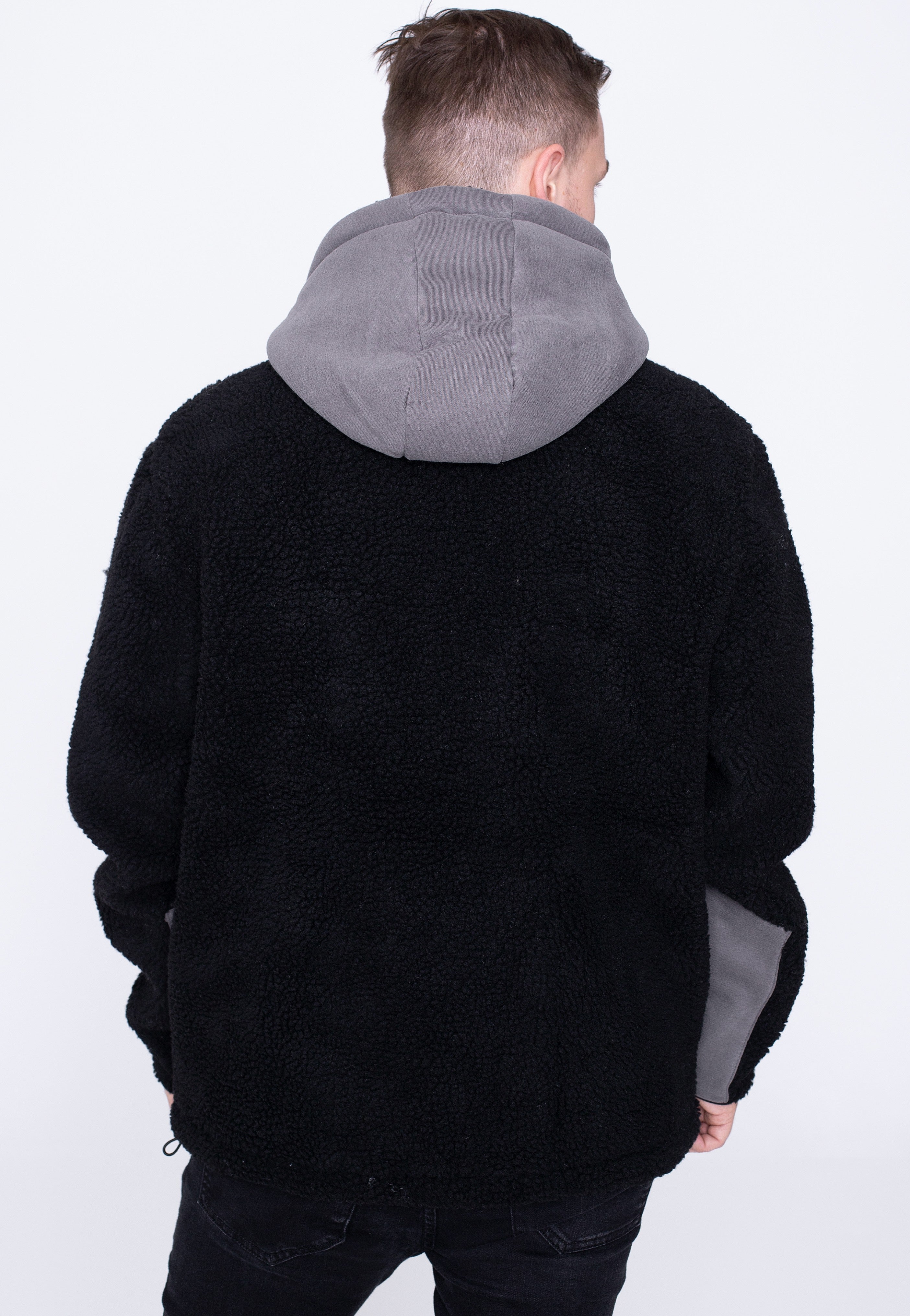 Urban Classics - Hooded Sherpa Black/Asphalt - Jacket | Men-Image