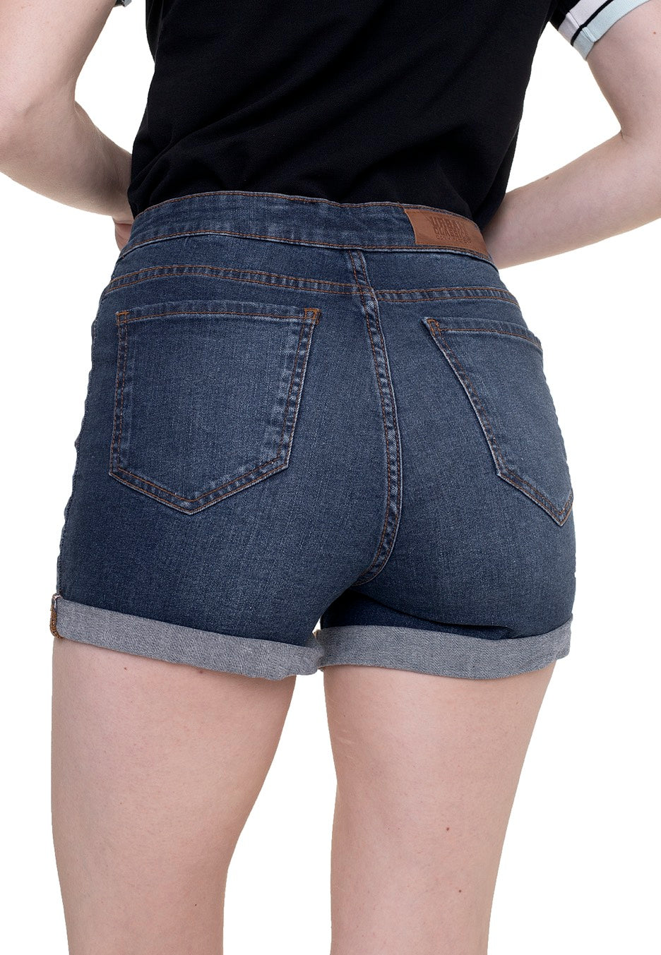 Urban Classics - Ladies 5 Pocket Slim Fit Denim Mid Indigo Washed - Shorts | Women-Image