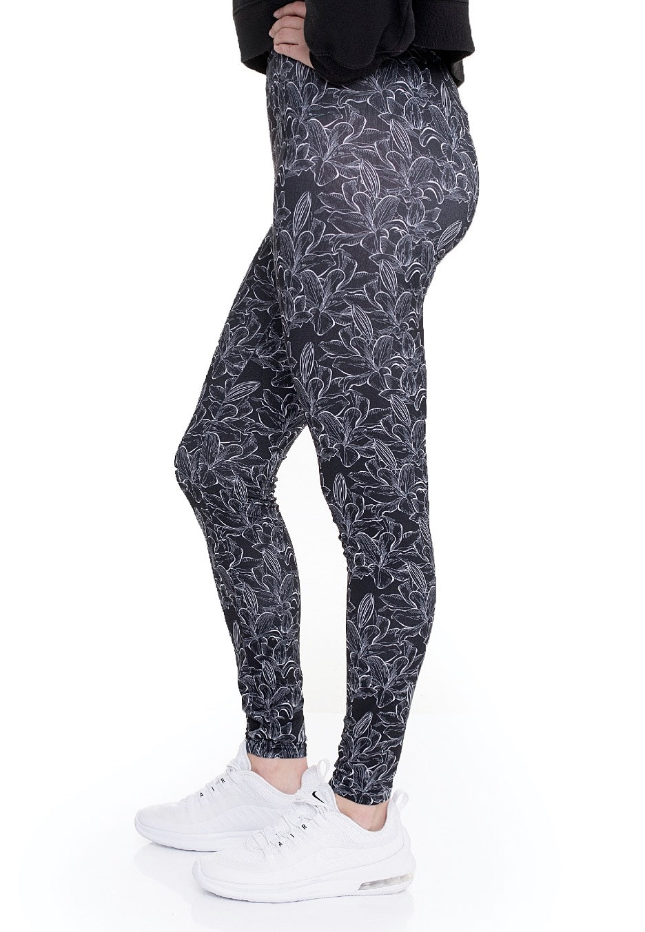 Urban Classics - Ladies AOP Hibiscus Black - Leggings | Women-Image