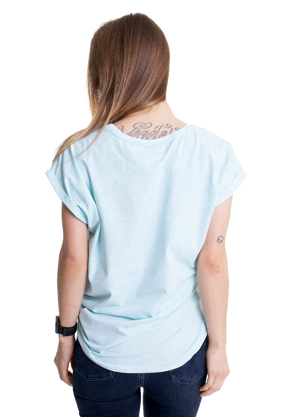 Urban Classics - Ladies Color Melange Extended Shoulder Aqua Melange - T-Shirt | Women-Image