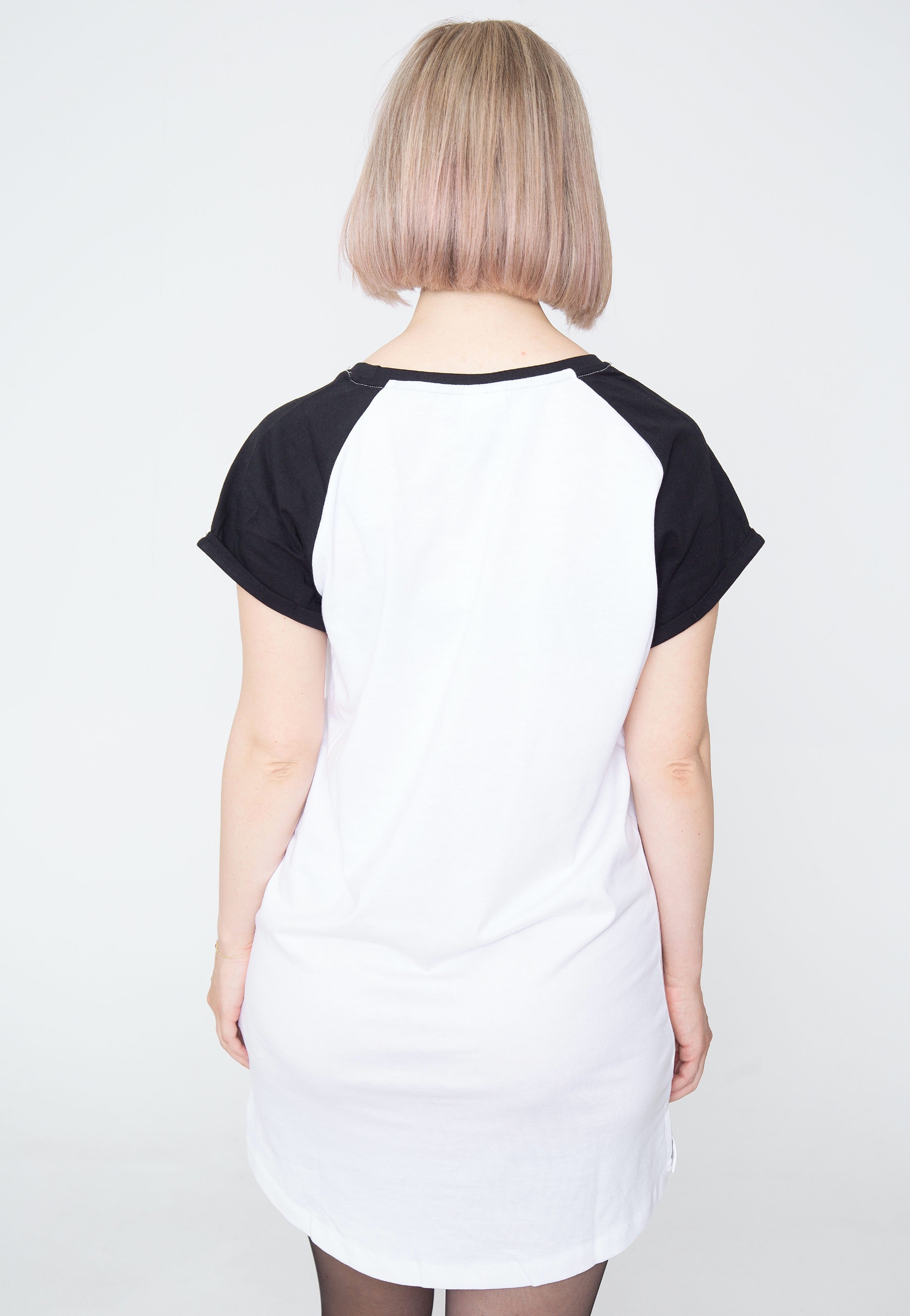 Urban Classics - Ladies Contrast Raglan Tee White/Black - Dress | Women-Image