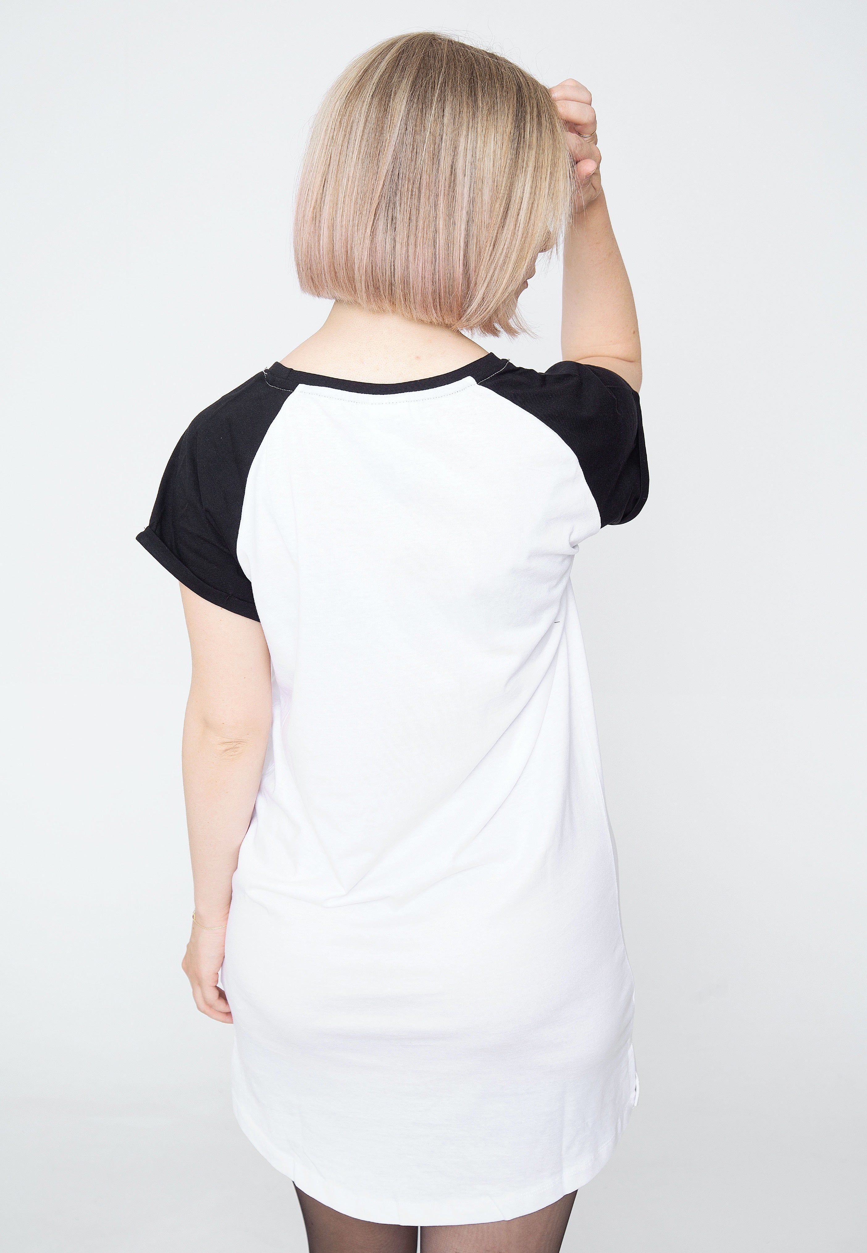 Urban Classics - Ladies Contrast Raglan Tee White/Black - Dress | Women-Image