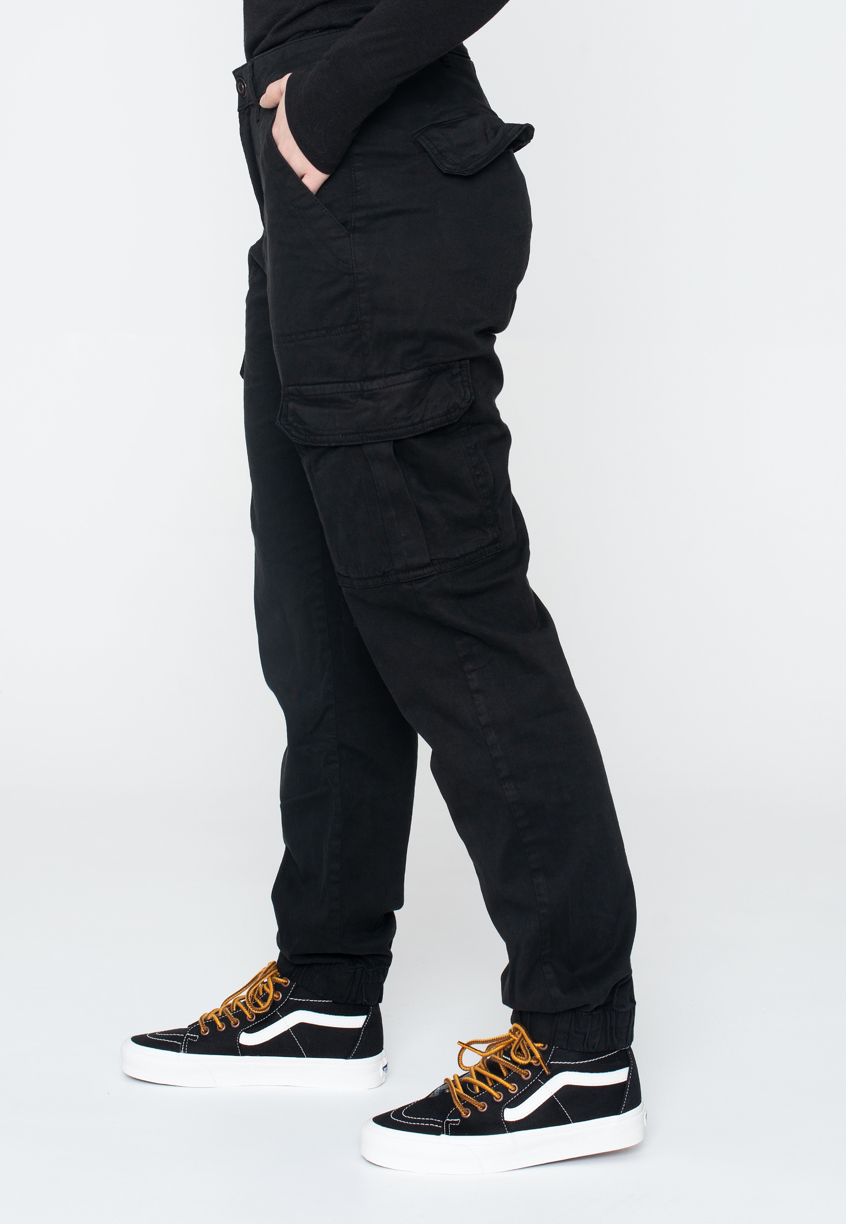 Urban Classics - Ladies Cotton Twill Utility Black - Pants | Women-Image