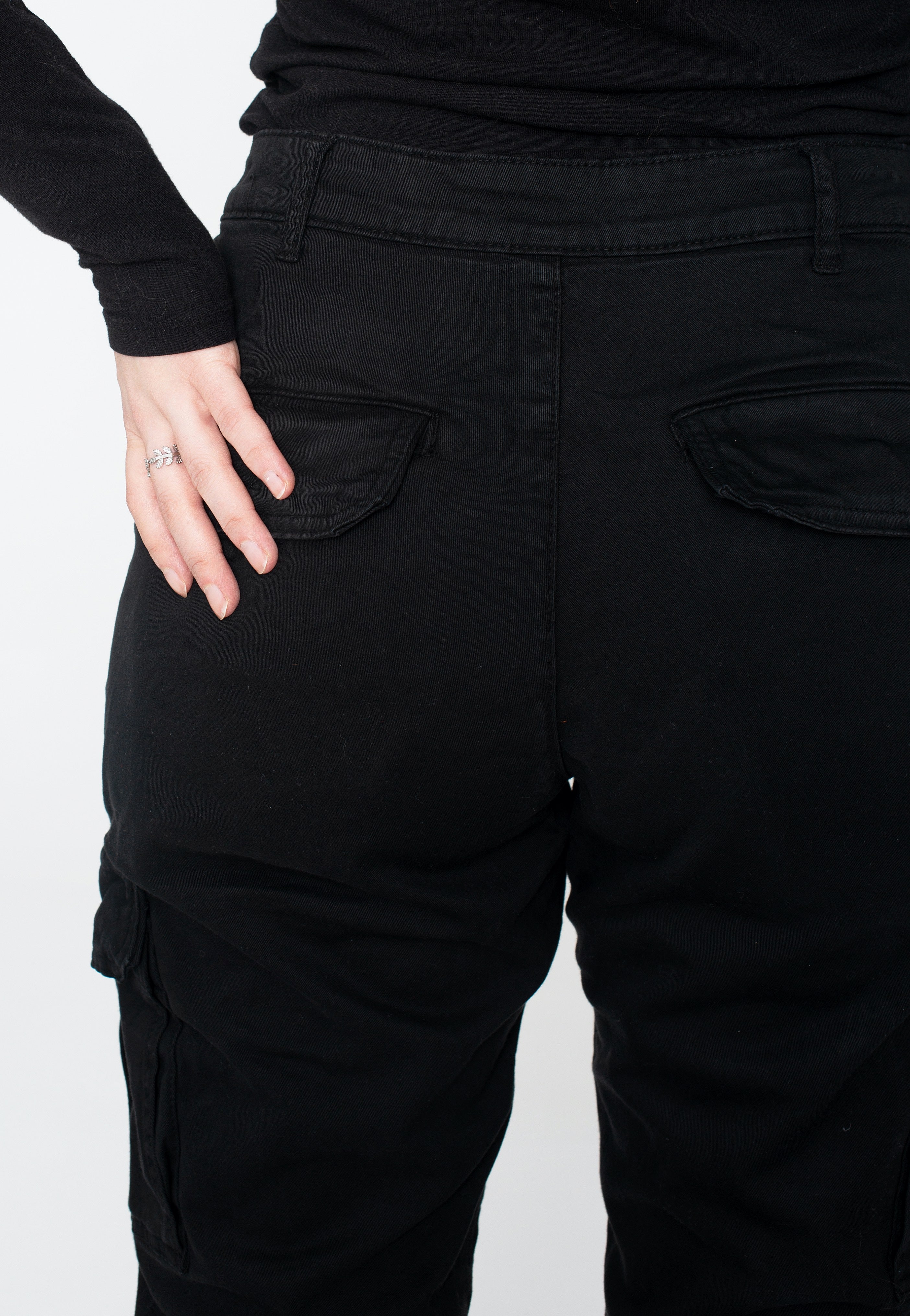 Urban Classics - Ladies Cotton Twill Utility Black - Pants | Women-Image