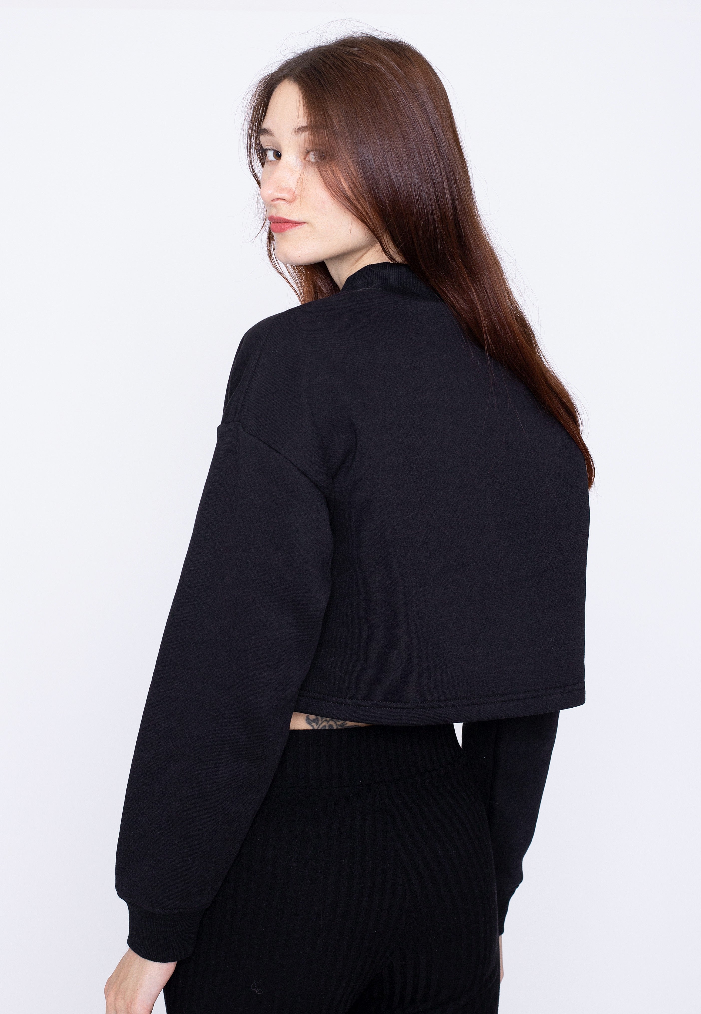 Urban Classics - Ladies Cropped Oversized Sweat High Neck Black - Sweater | Women-Image