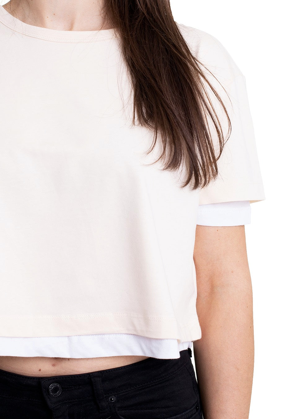 Urban Classics - Ladies Full Double Layered Whitesand/White - T-Shirt | Women-Image