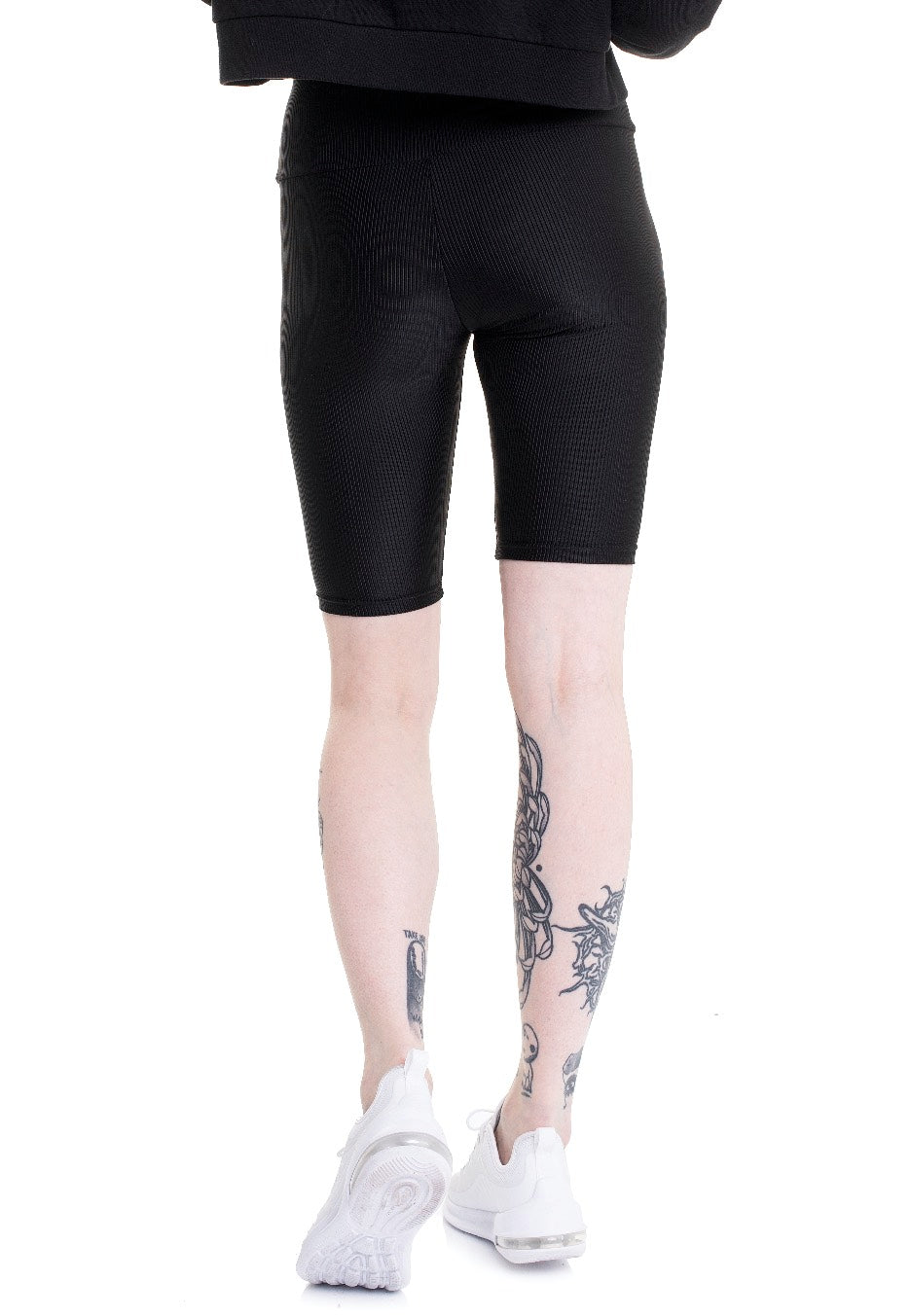 Urban Classics - Ladies High Waist Shiny Rib Cycle Black - Shorts | Women-Image