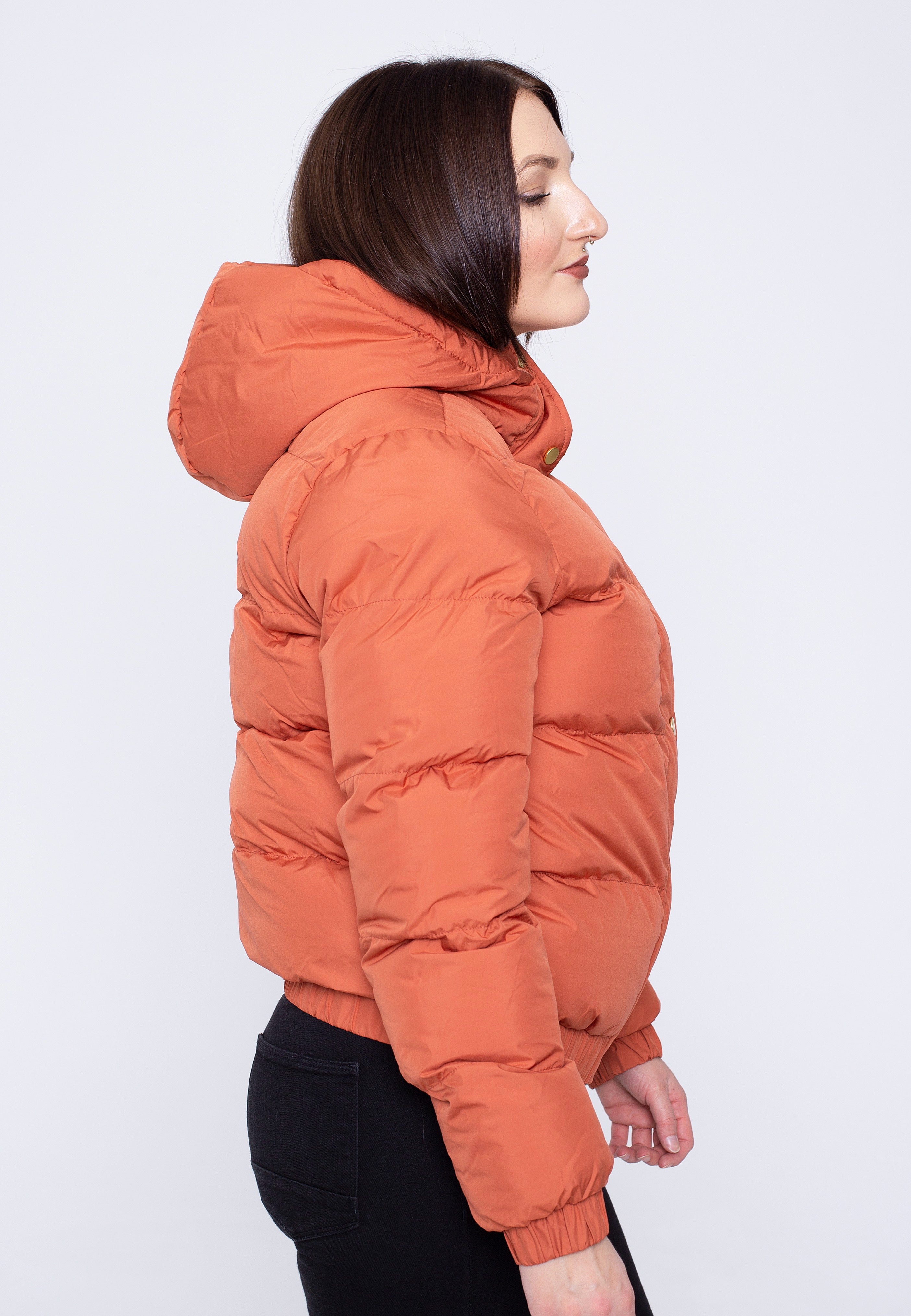 Urban Classics - Ladies Hooded Puffer Red Earth - Jacket | Women-Image