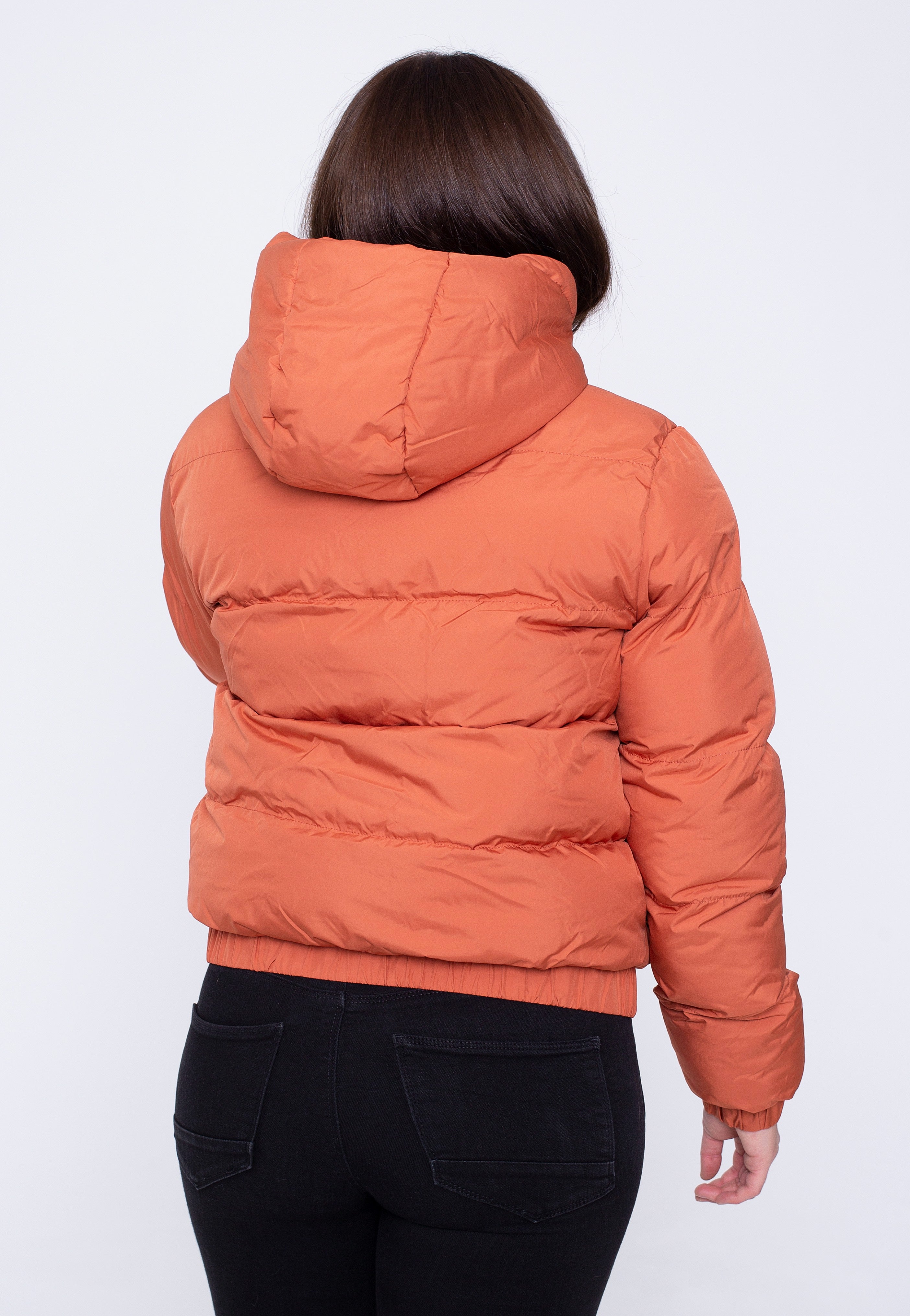 Urban Classics - Ladies Hooded Puffer Red Earth - Jacket | Women-Image