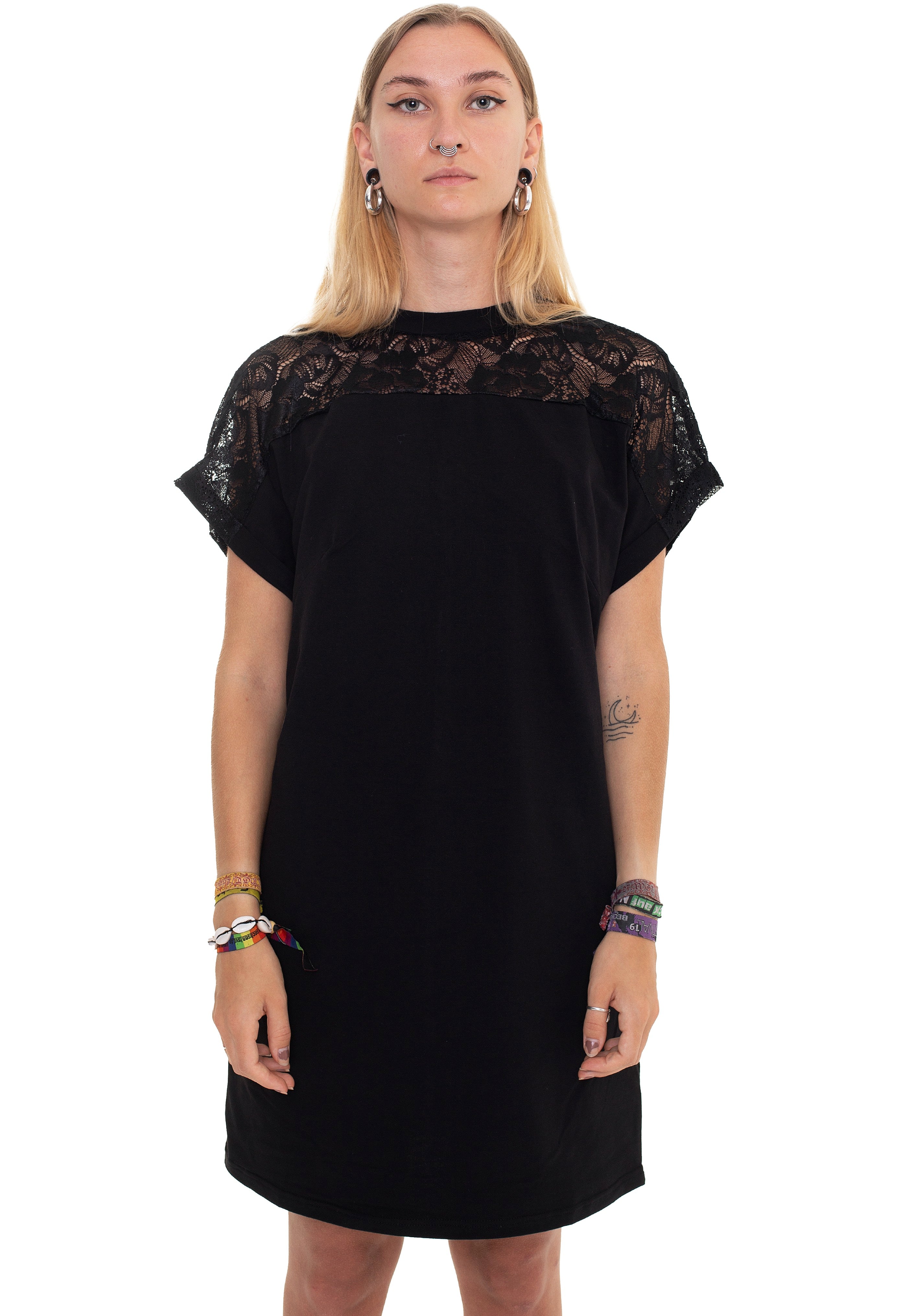 Urban Classics - Ladies Lace Tee Black - Dress | Women-Image