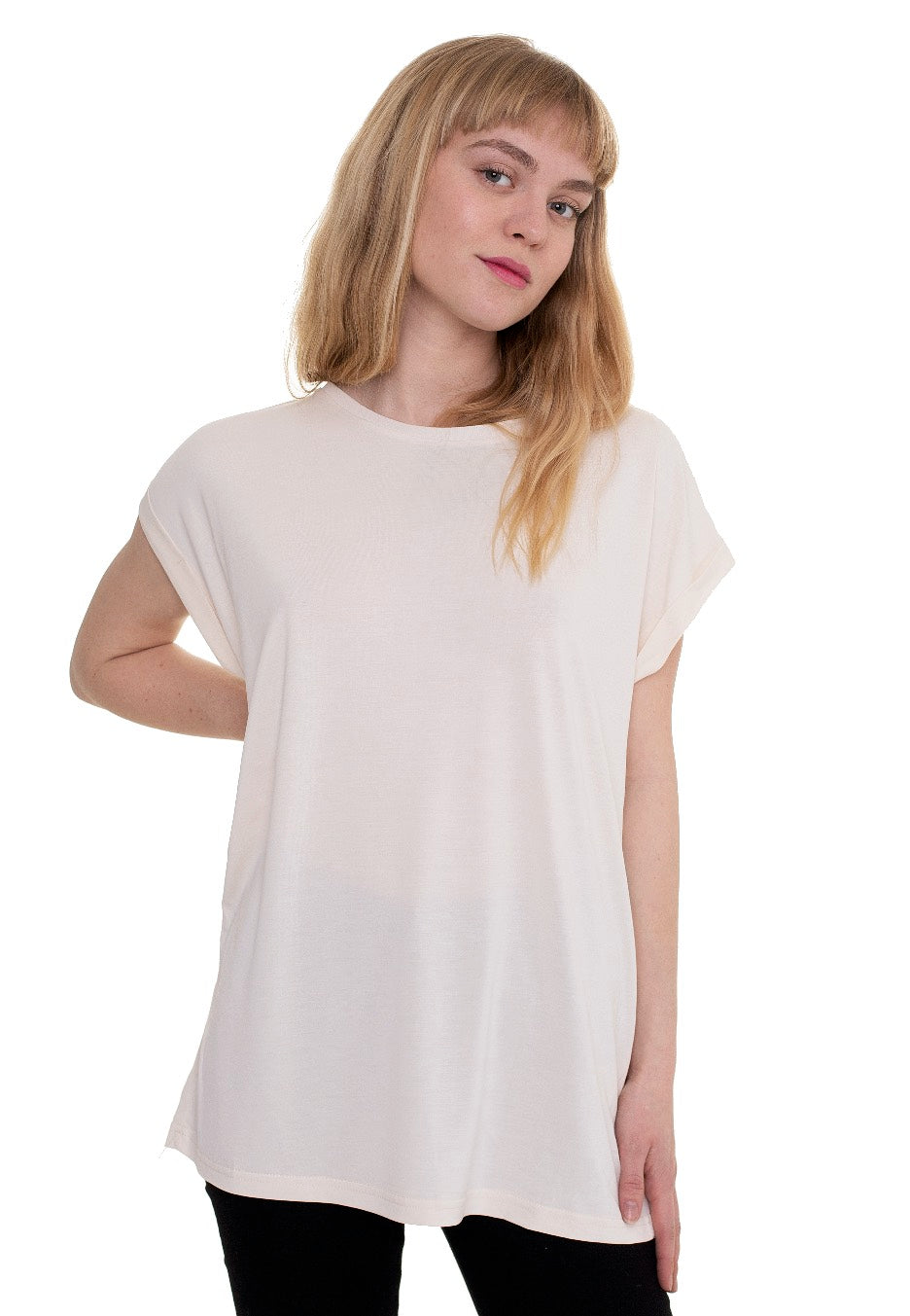 Urban Classics - Ladies Modal Extended Shoulder Whitesand - T-Shirt | Women-Image