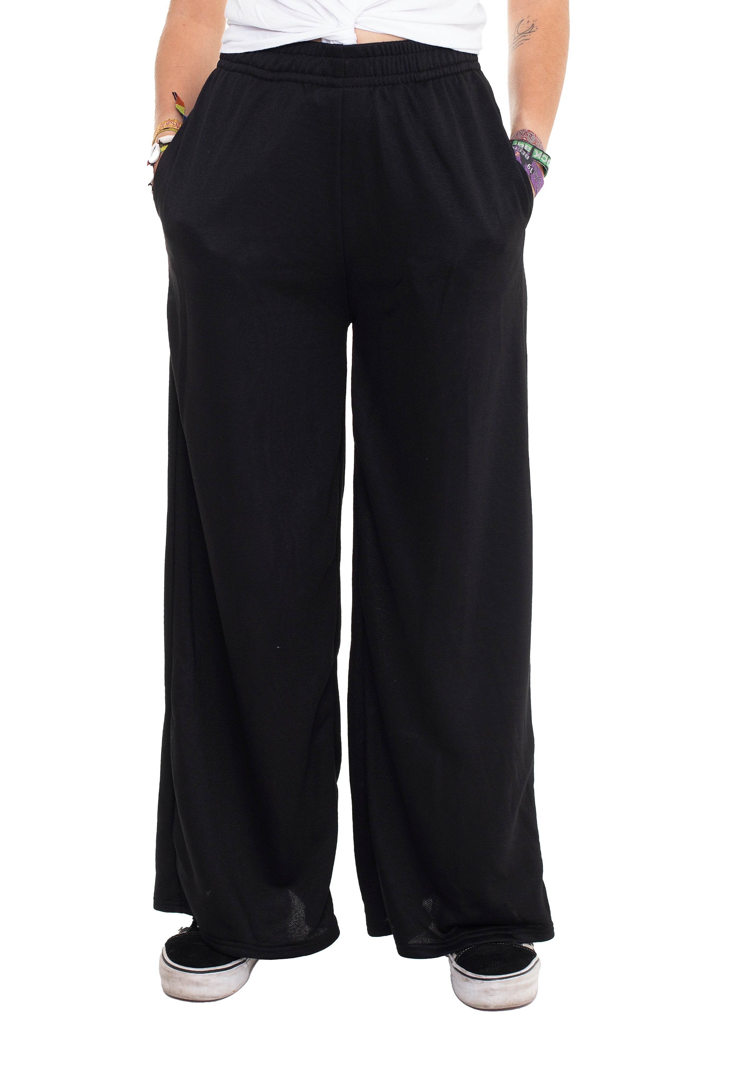 Urban Classics - Ladies Modal Terry Wide Leg Black - Sweat Pants | Women-Image