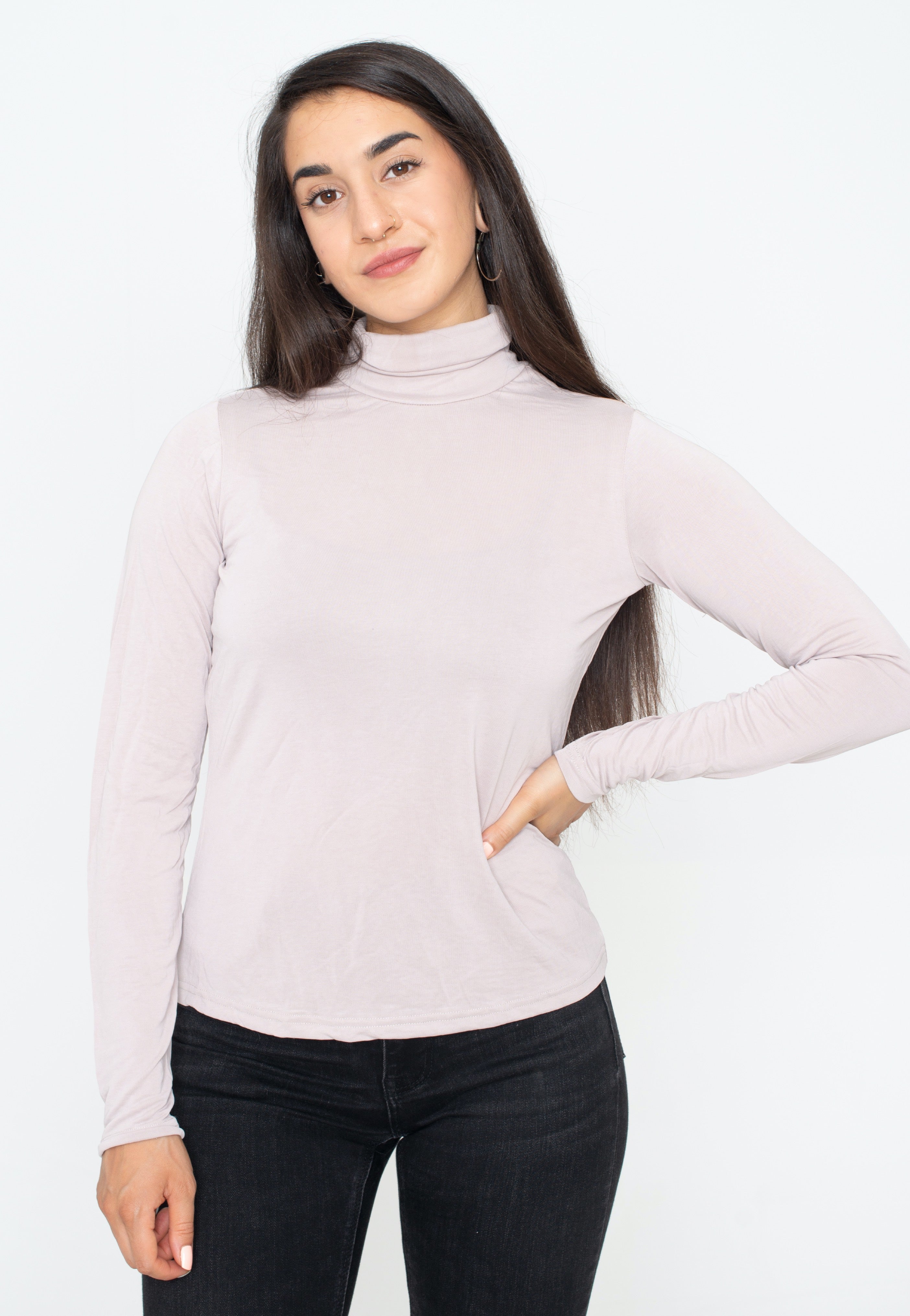 Urban Classics - Ladies Modal Turtleneck Warmgrey - Longsleeve | Women-Image