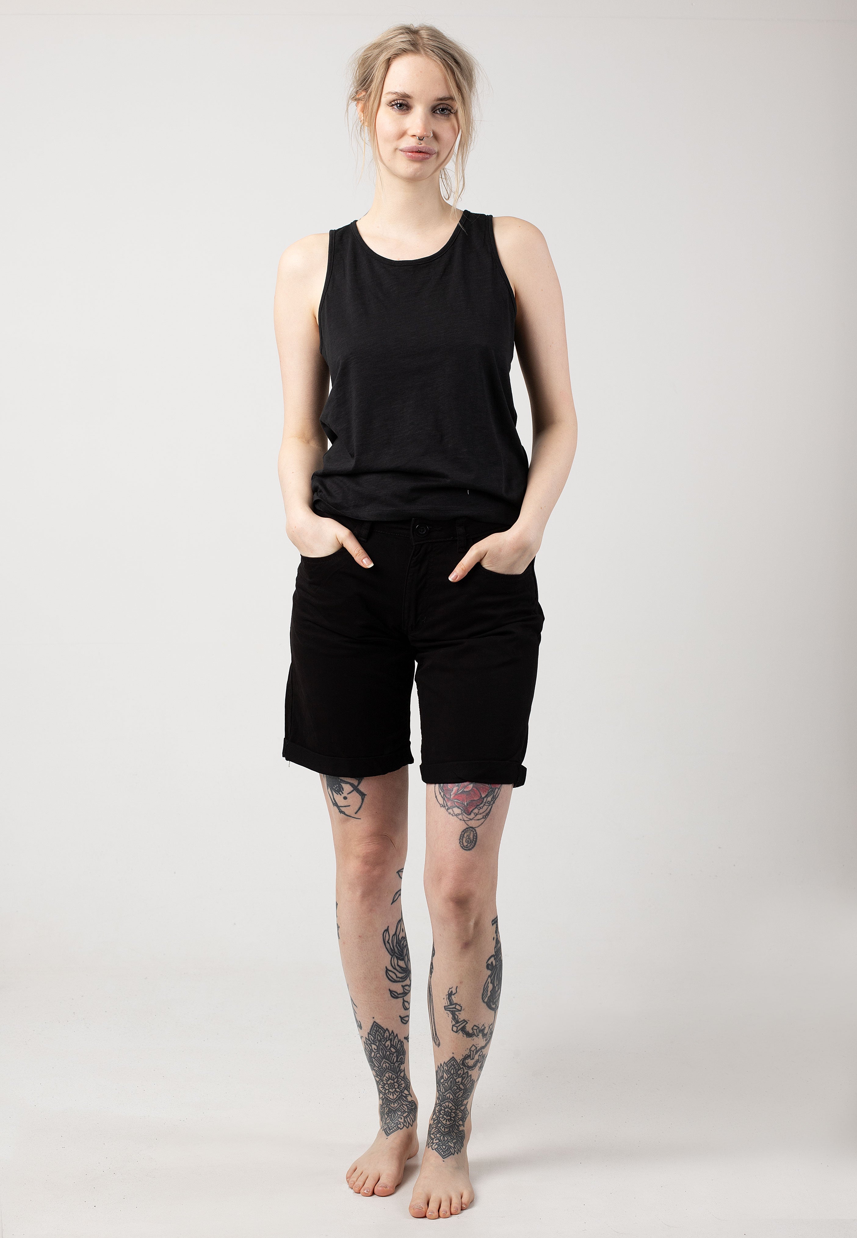 Urban Classics - Ladies Organic Cotton Bermuda Black - Shorts | Women-Image