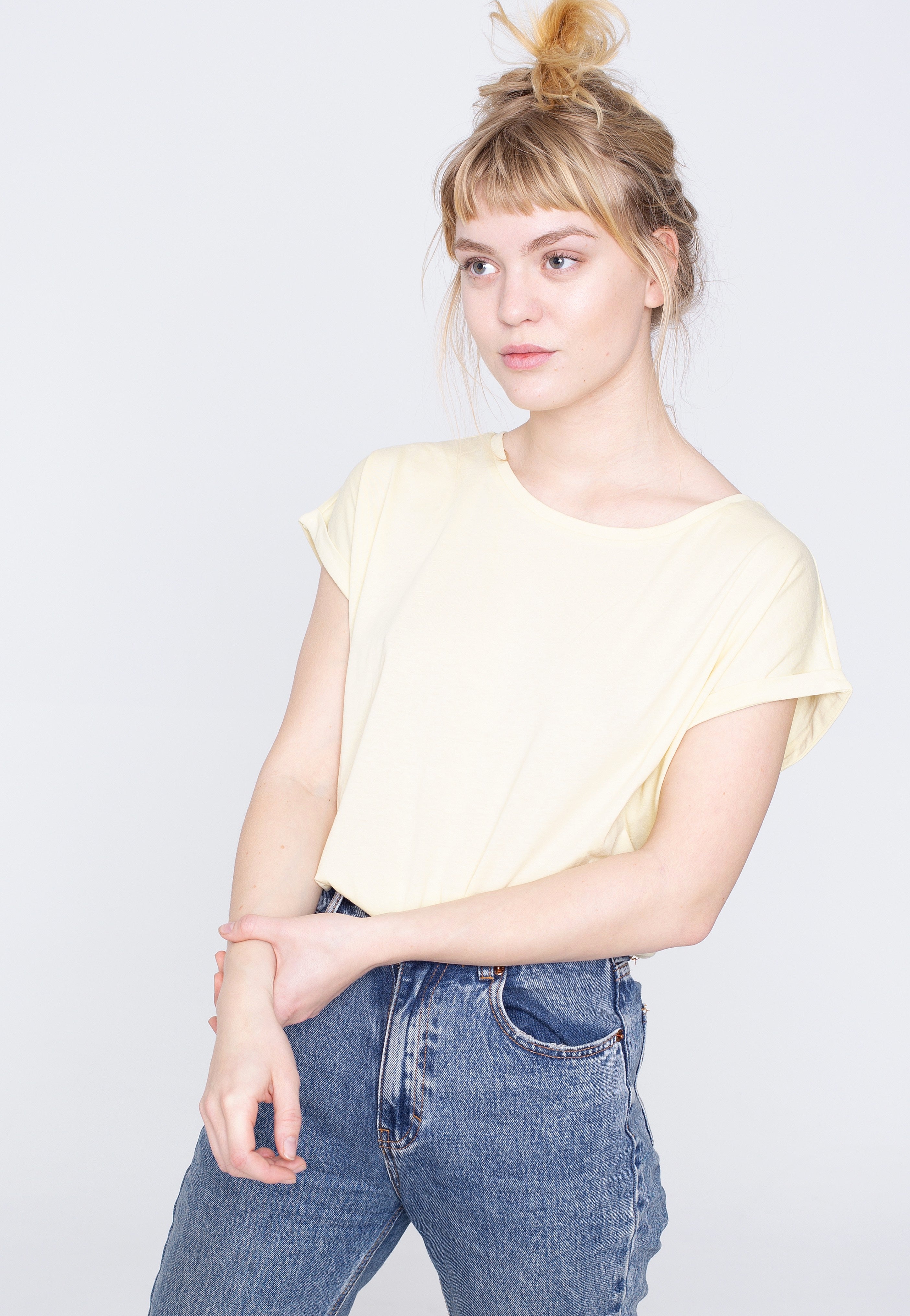 Urban Classics - Ladies Organic Extended Shoulder Softyellow - T-Shirt | Women-Image