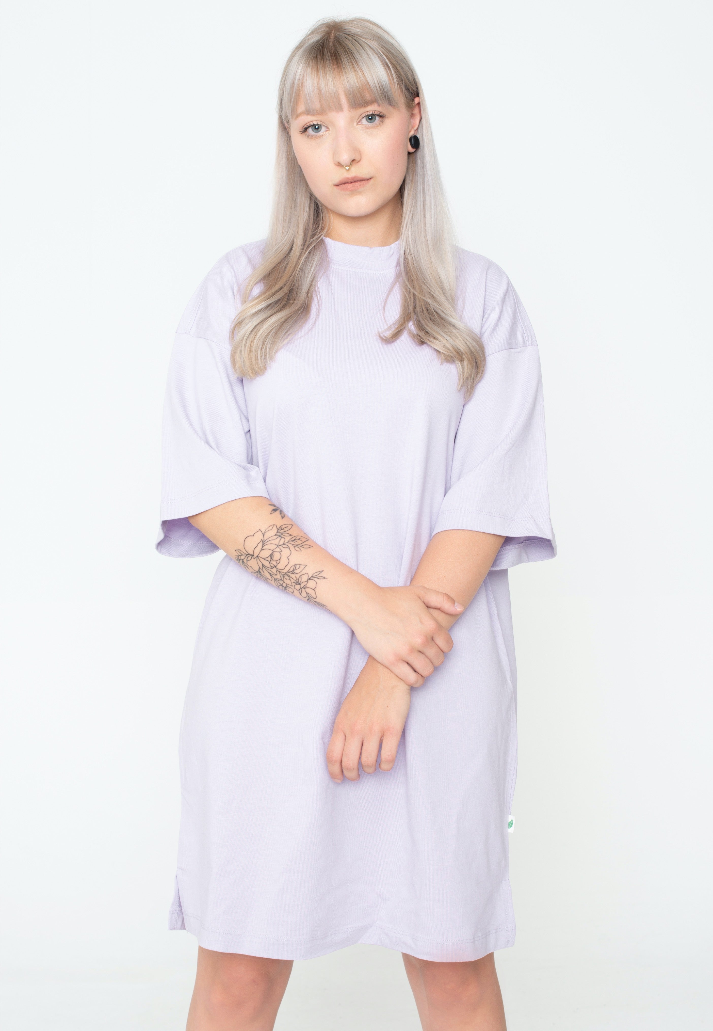 Urban Classics - Ladies Organic Heavy Oversized Tee Lilac - Dress | Women-Image