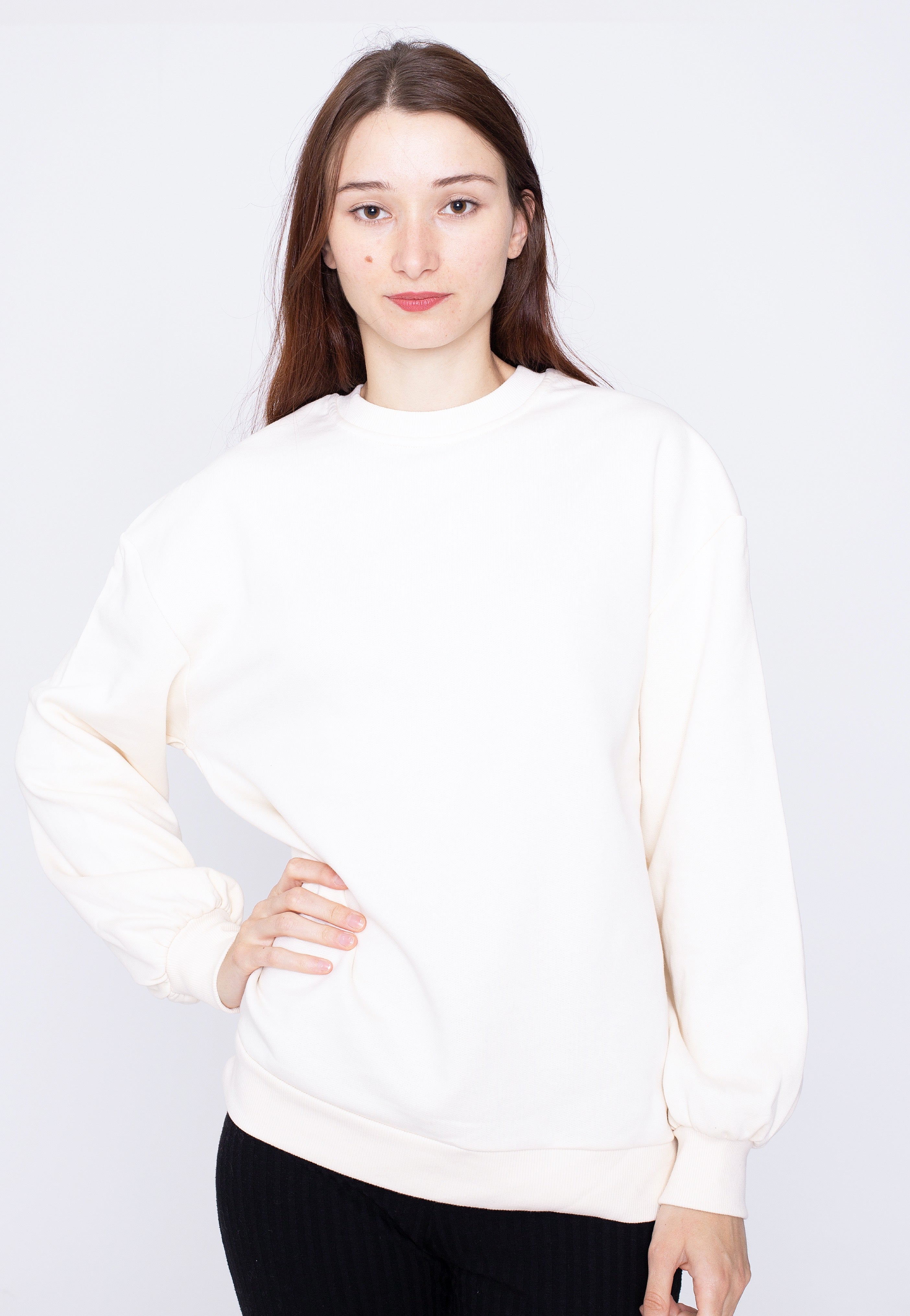 Urban Classics - Ladies Organic Oversized White Sand - Sweater | Women-Image