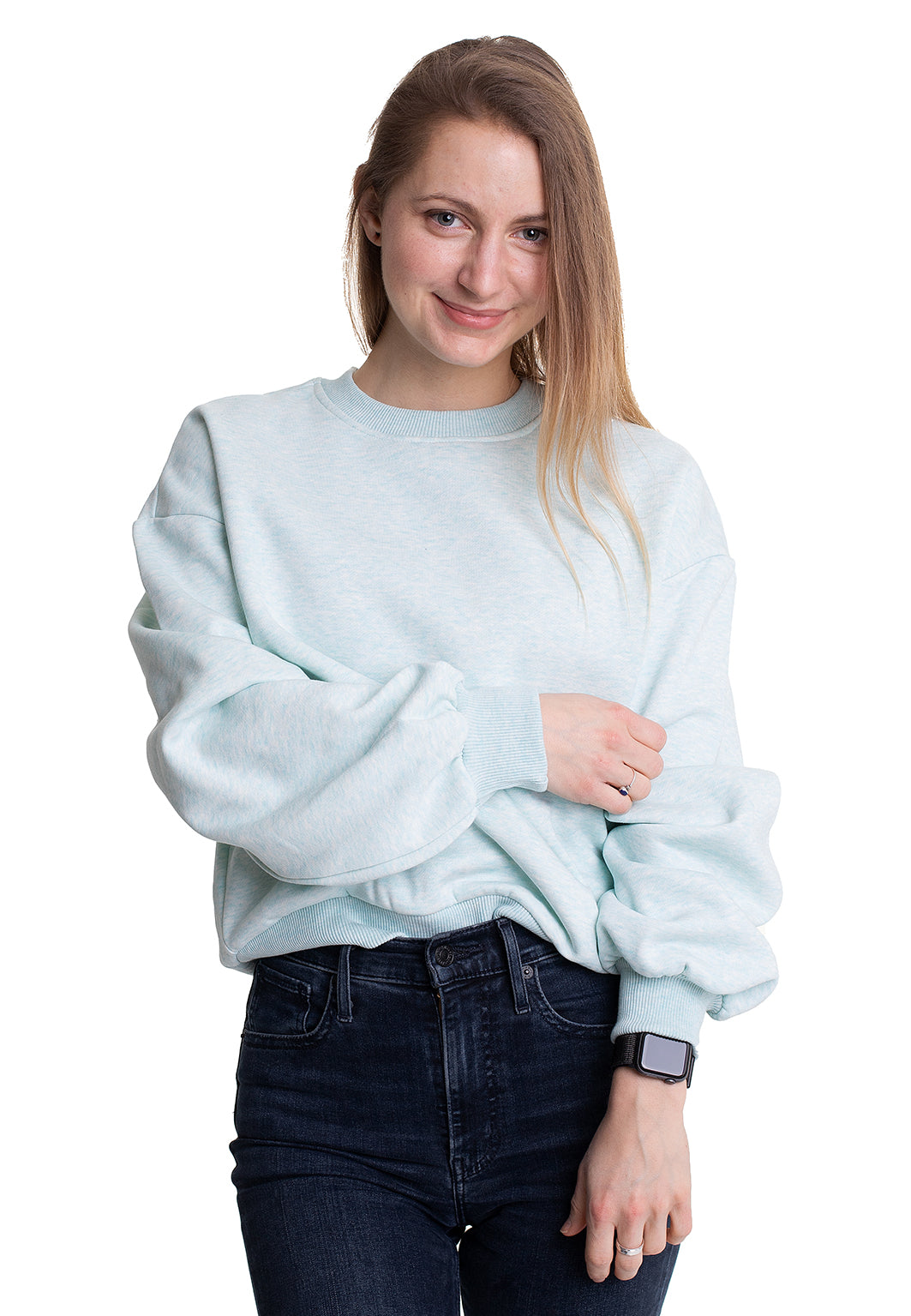 Urban Classics - Ladies Oversized Color Melange Aqua Melange - Sweater | Women-Image