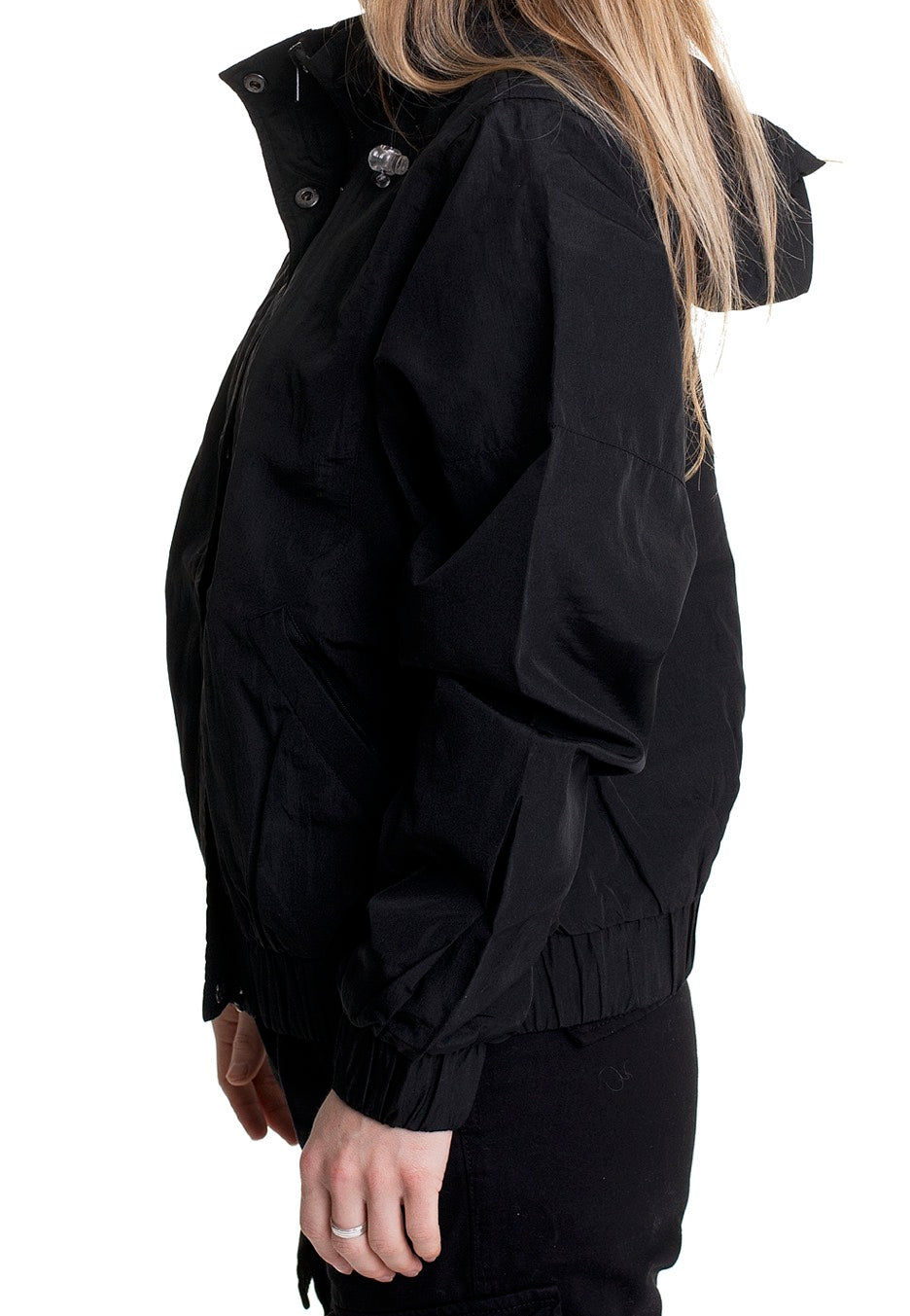 Urban Classics - Ladies Oversized Shiny Crinkle Nylon Black - Jacket | Women-Image