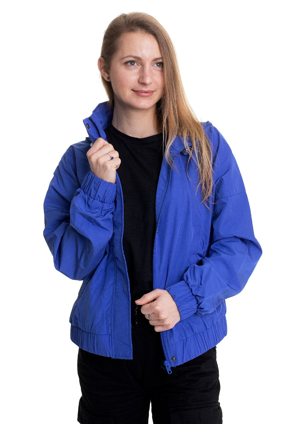 Urban Classics - Ladies Oversized Shiny Crinkle Nylon Sporty Blue - Jacket | Women-Image