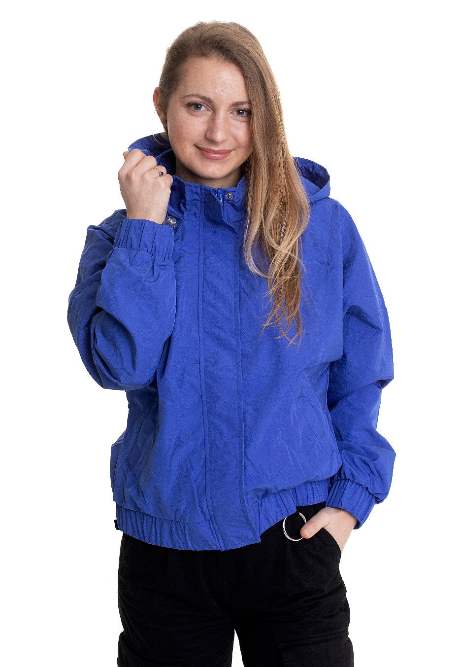 Urban Classics - Ladies Oversized Shiny Crinkle Nylon Sporty Blue - Jacket | Women-Image