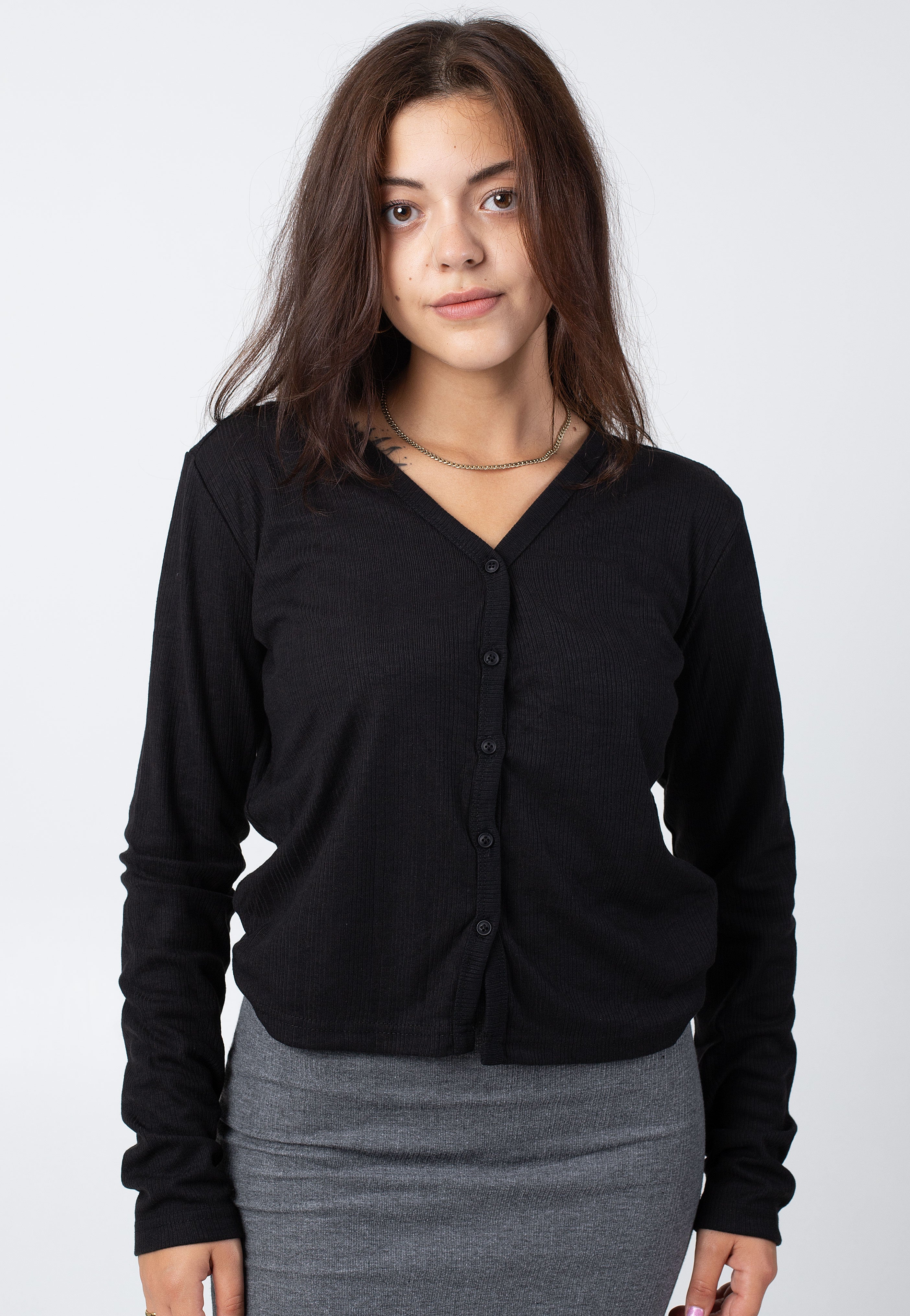 Urban Classics - Ladies Rib Black - Cardigan | Women-Image