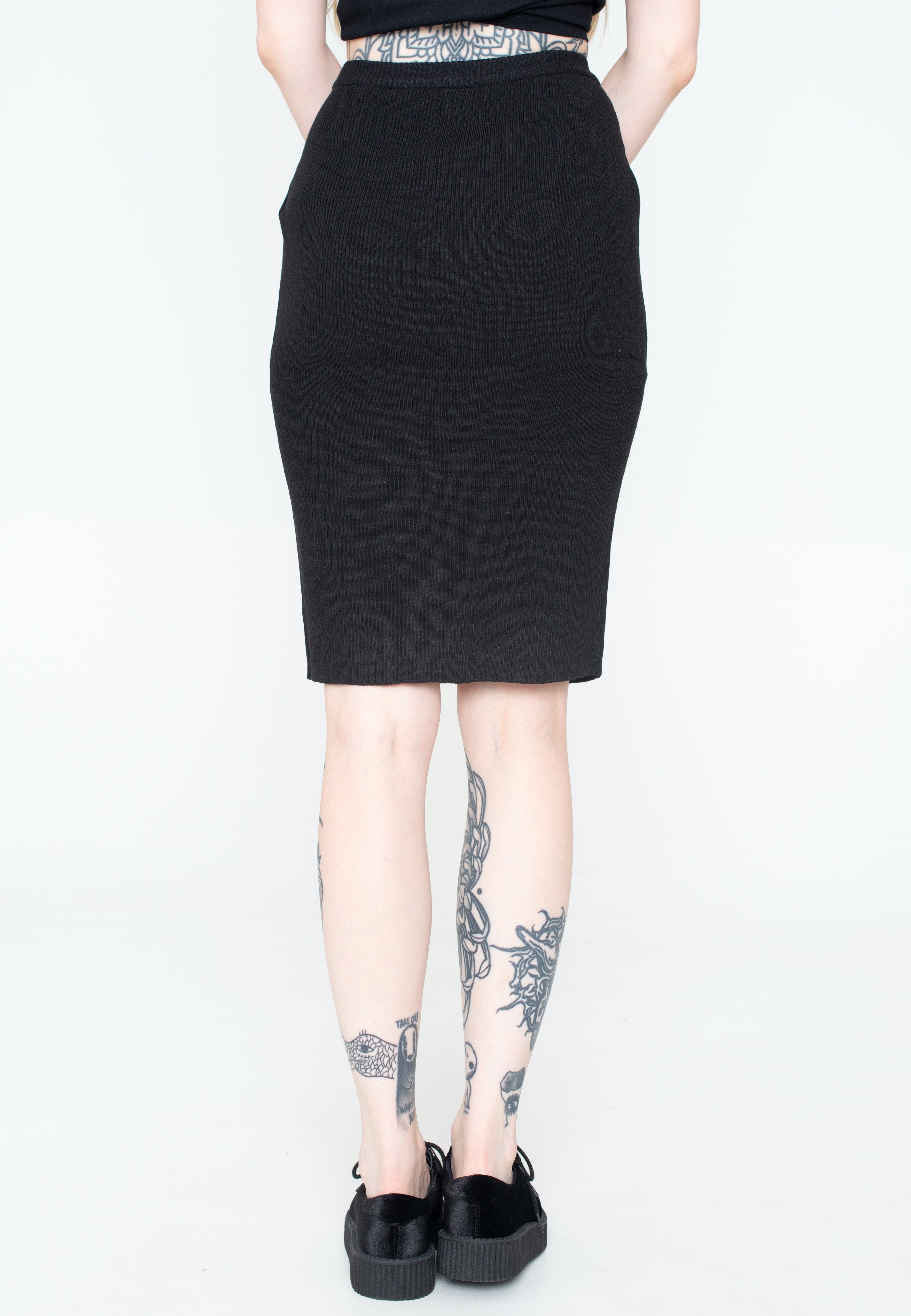 Urban Classics - Ladies Rib Knit Midi Black - Skirt | Women-Image