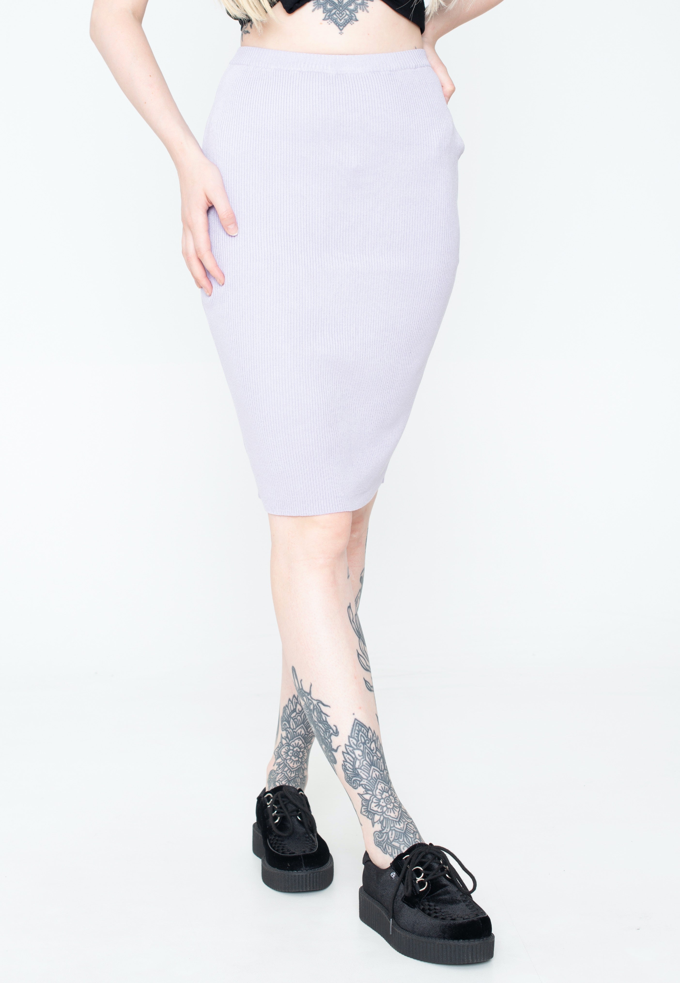 Urban Classics - Ladies Rib Knit Midi Lilac - Skirt | Women-Image