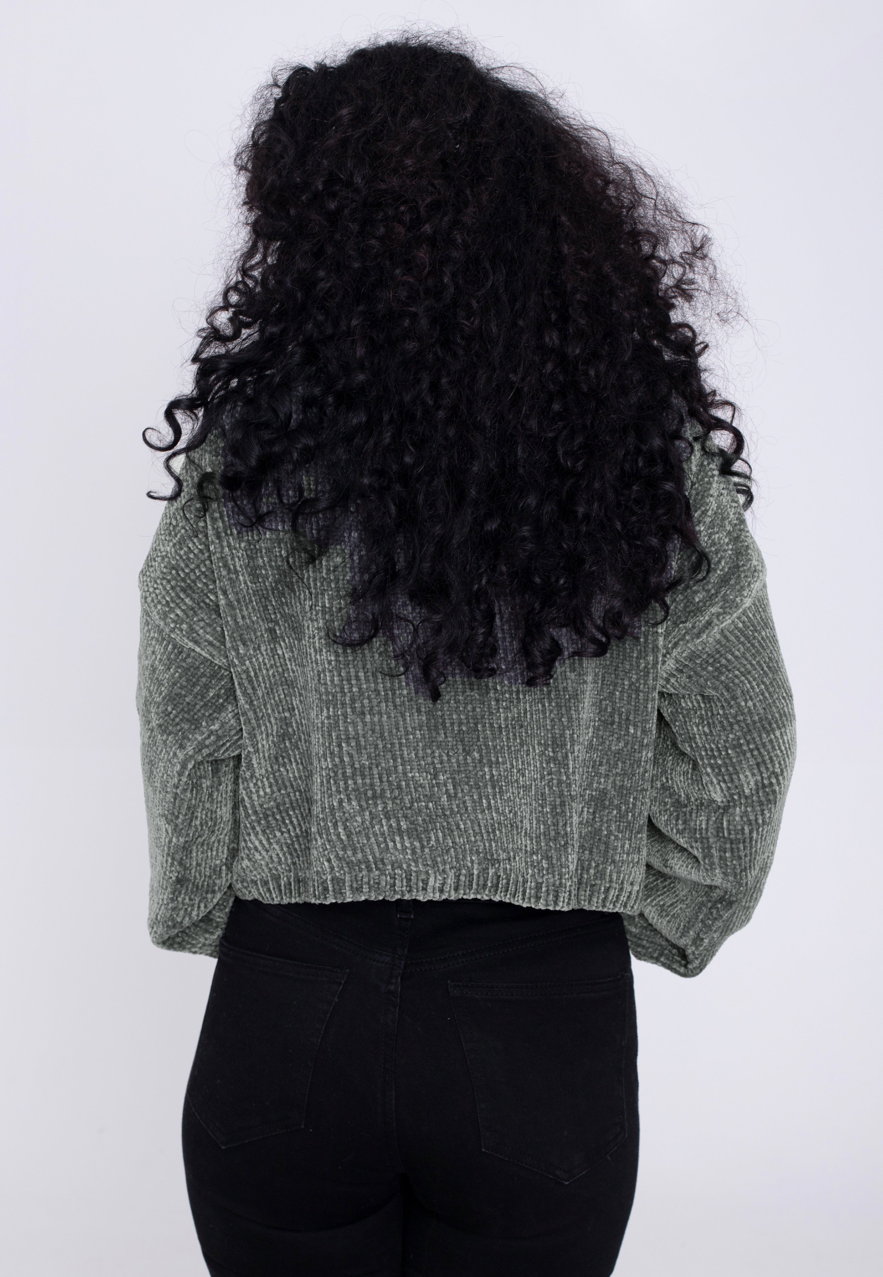 Urban Classics - Ladies Short Chenille Turtleneck Asphalt - Pullover | Women-Image