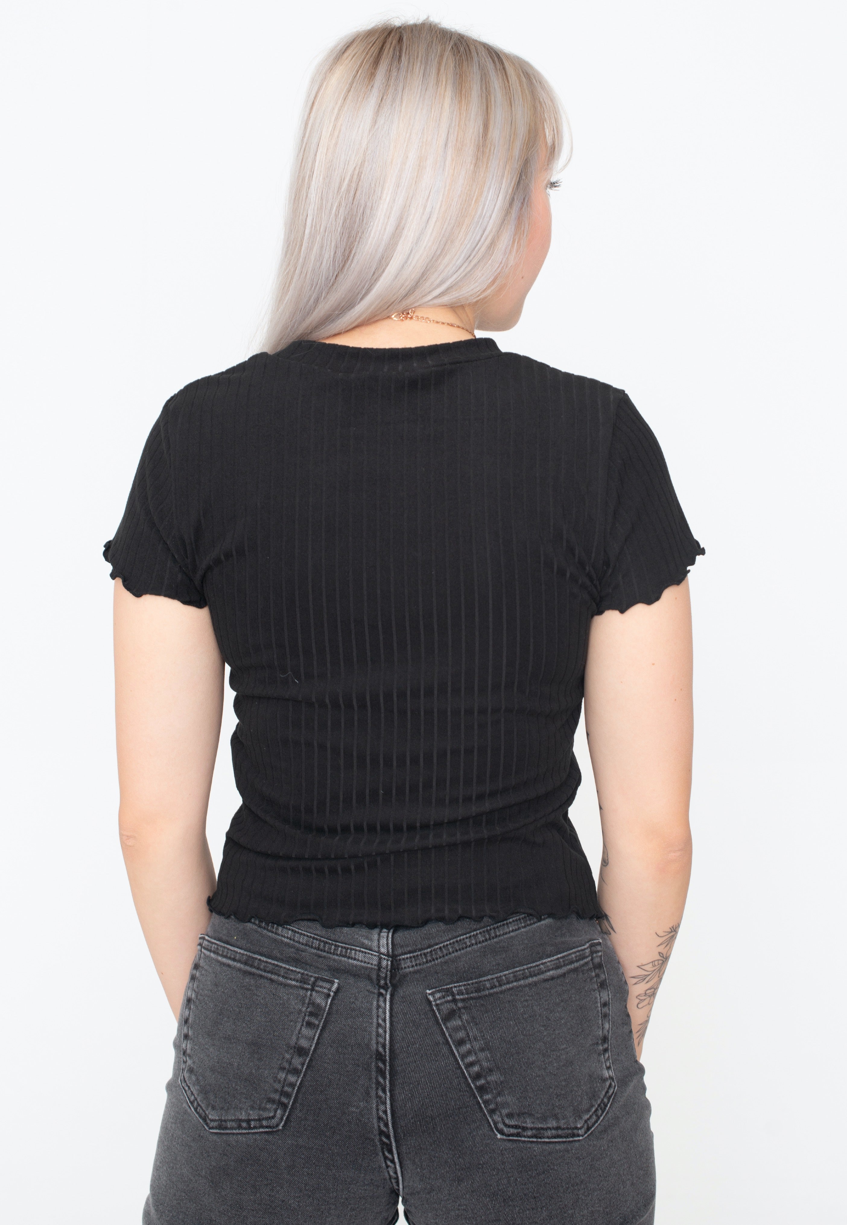 Urban Classics - Ladies Short Rib Black - T-Shirt | Women-Image