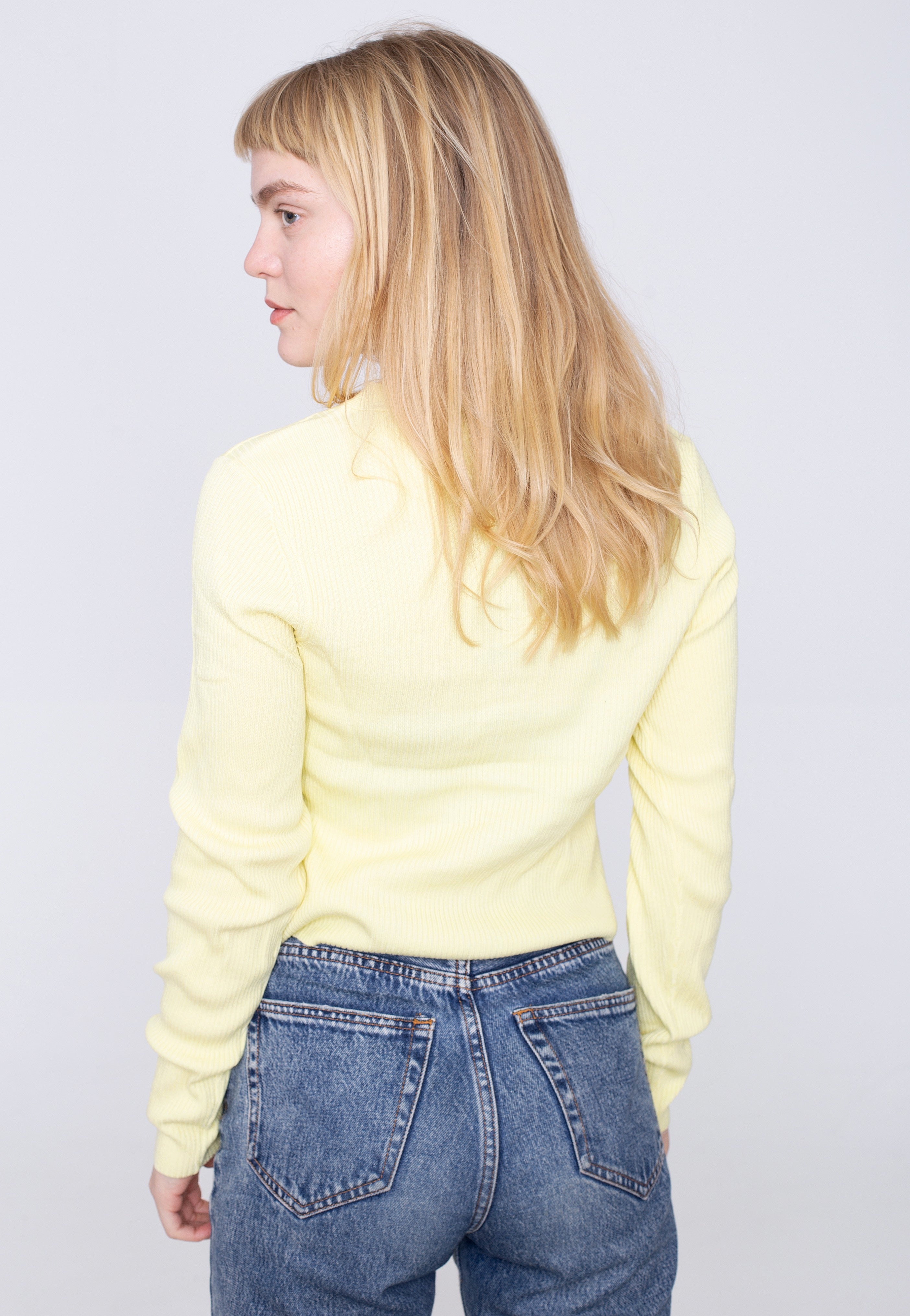 Urban Classics - Ladies Short Rib Knit Softyellow - Cardigan | Women-Image