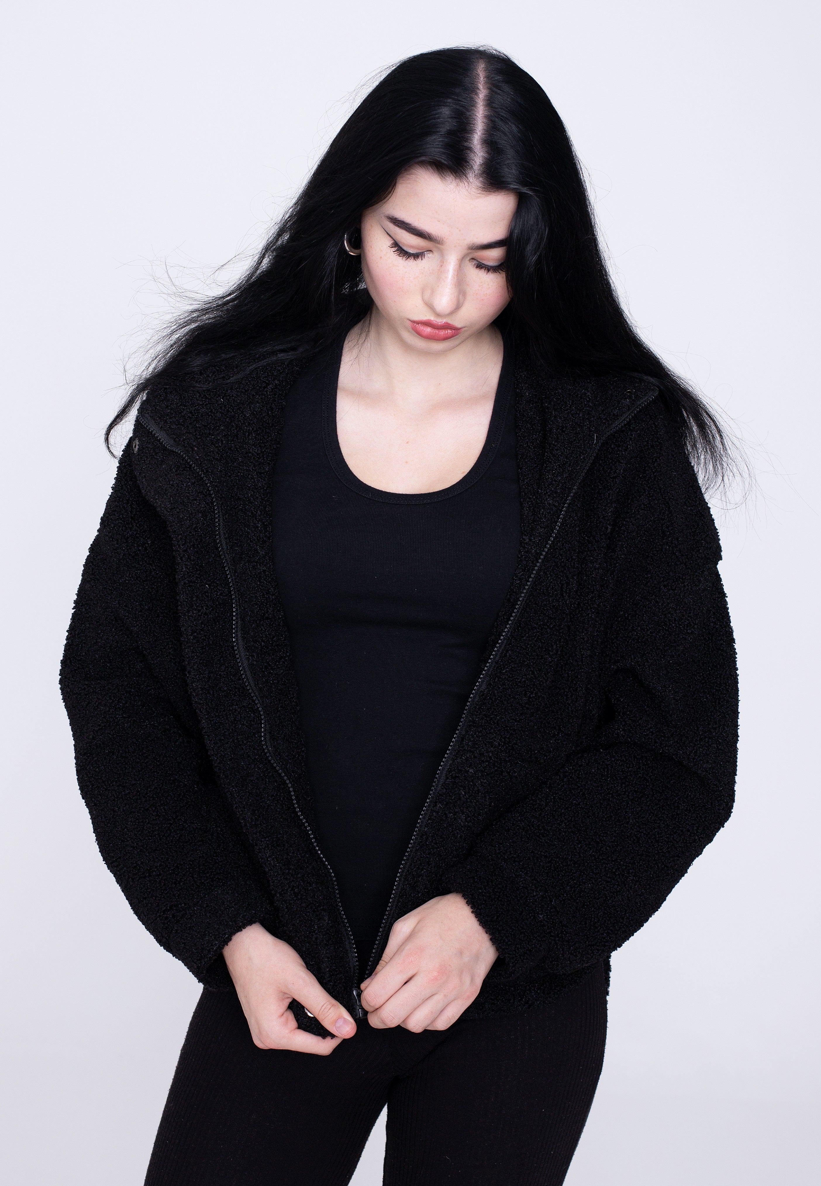 Urban Classics - Ladies Short Sherpa Black - Jacket | Women-Image