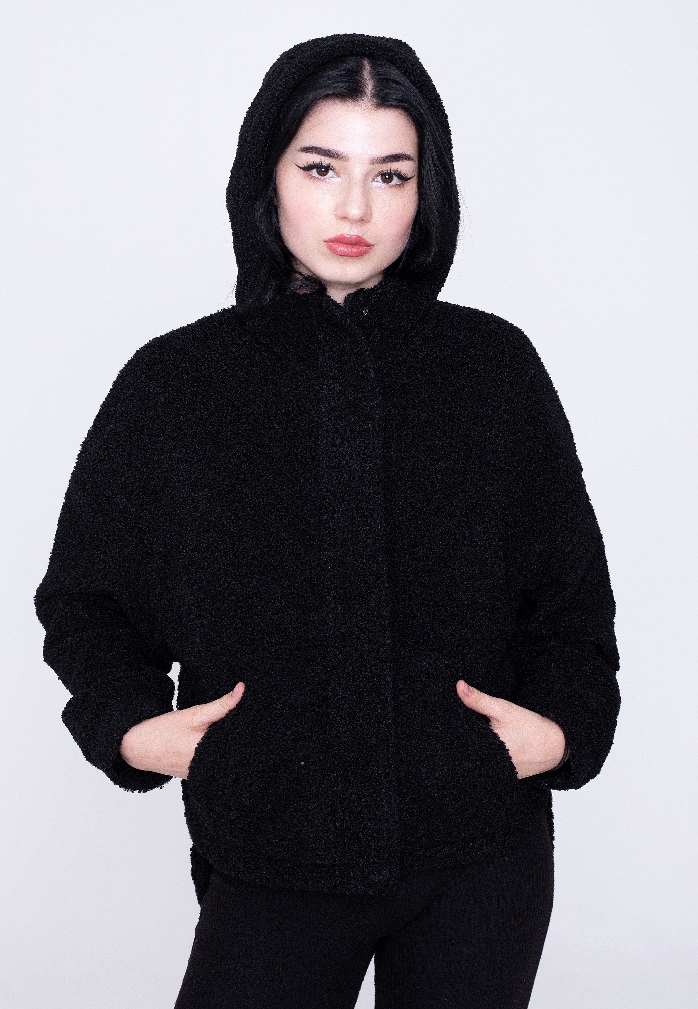 Urban Classics - Ladies Short Sherpa Black - Jacket | Women-Image