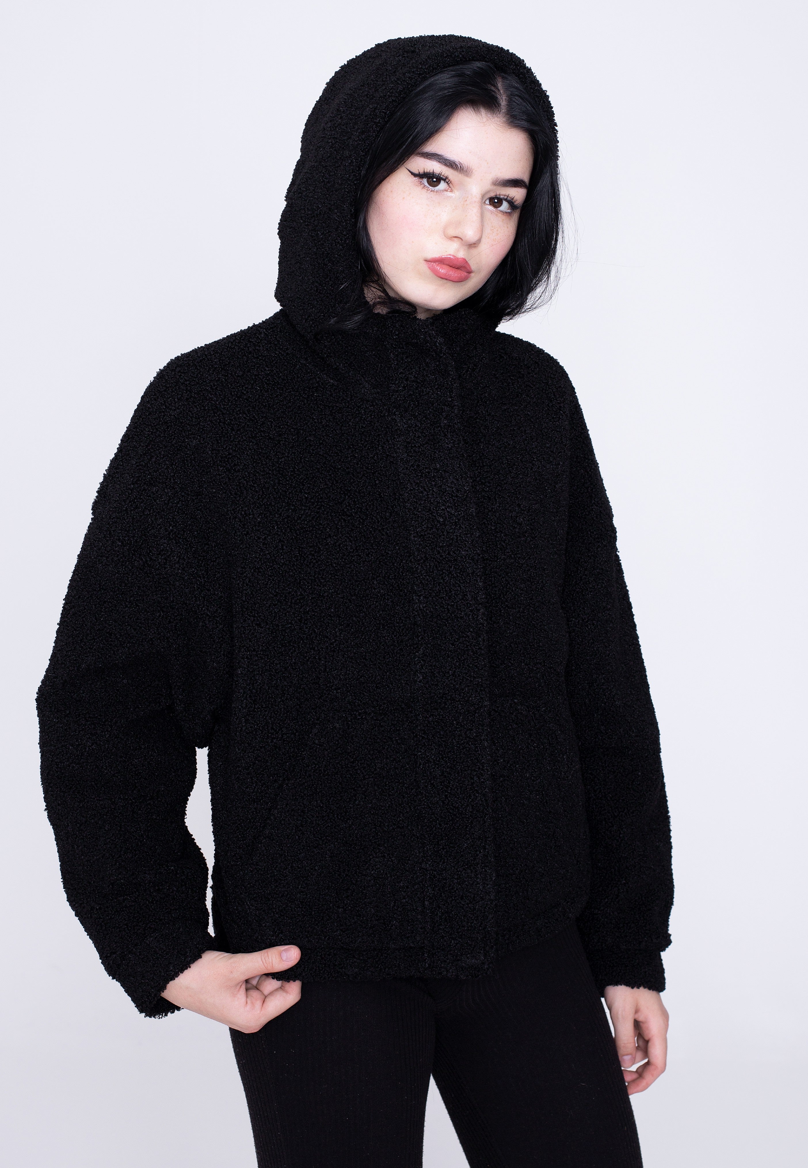 Urban Classics - Ladies Short Sherpa Black - Jacket | Women-Image