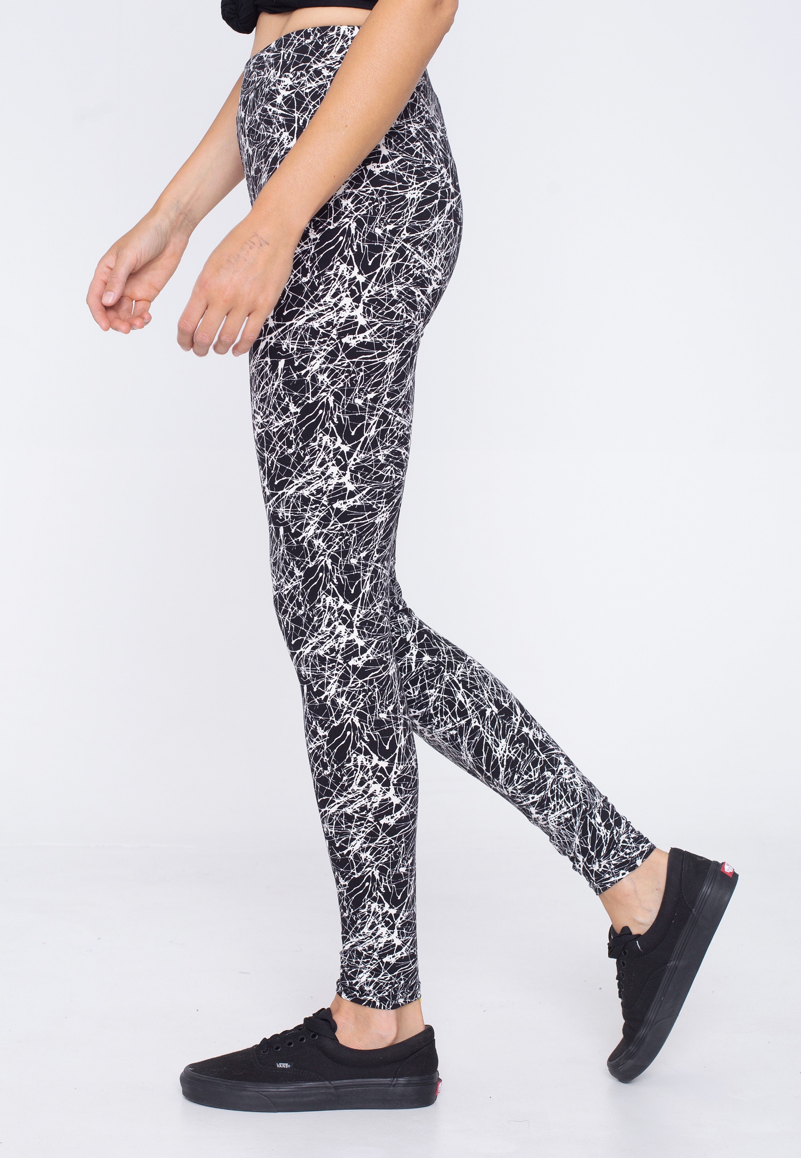 Urban Classics - Ladies Soft Aop Blackpaint - Leggings | Women-Image