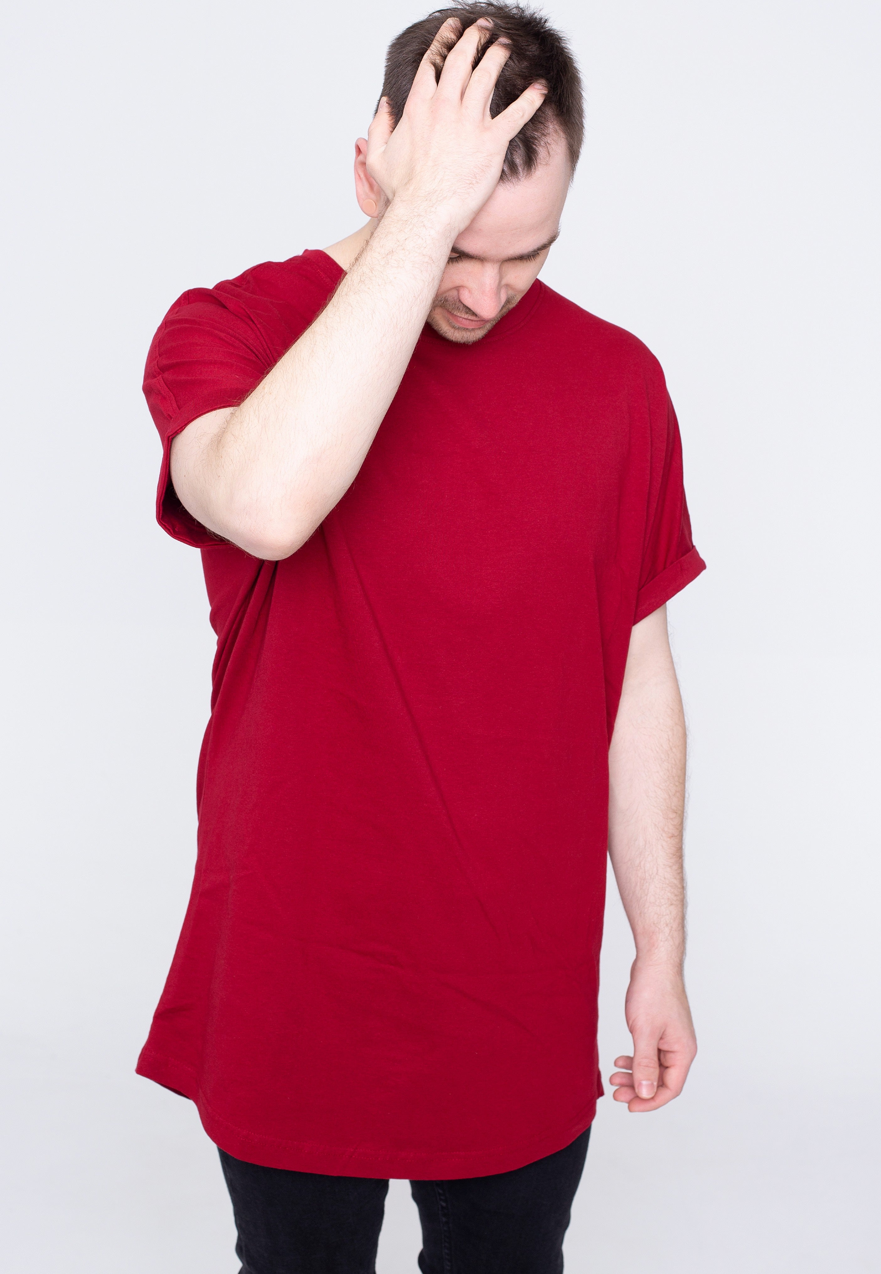 Urban Classics - Long Shaped Turnup Brickred - T-Shirt | Men-Image