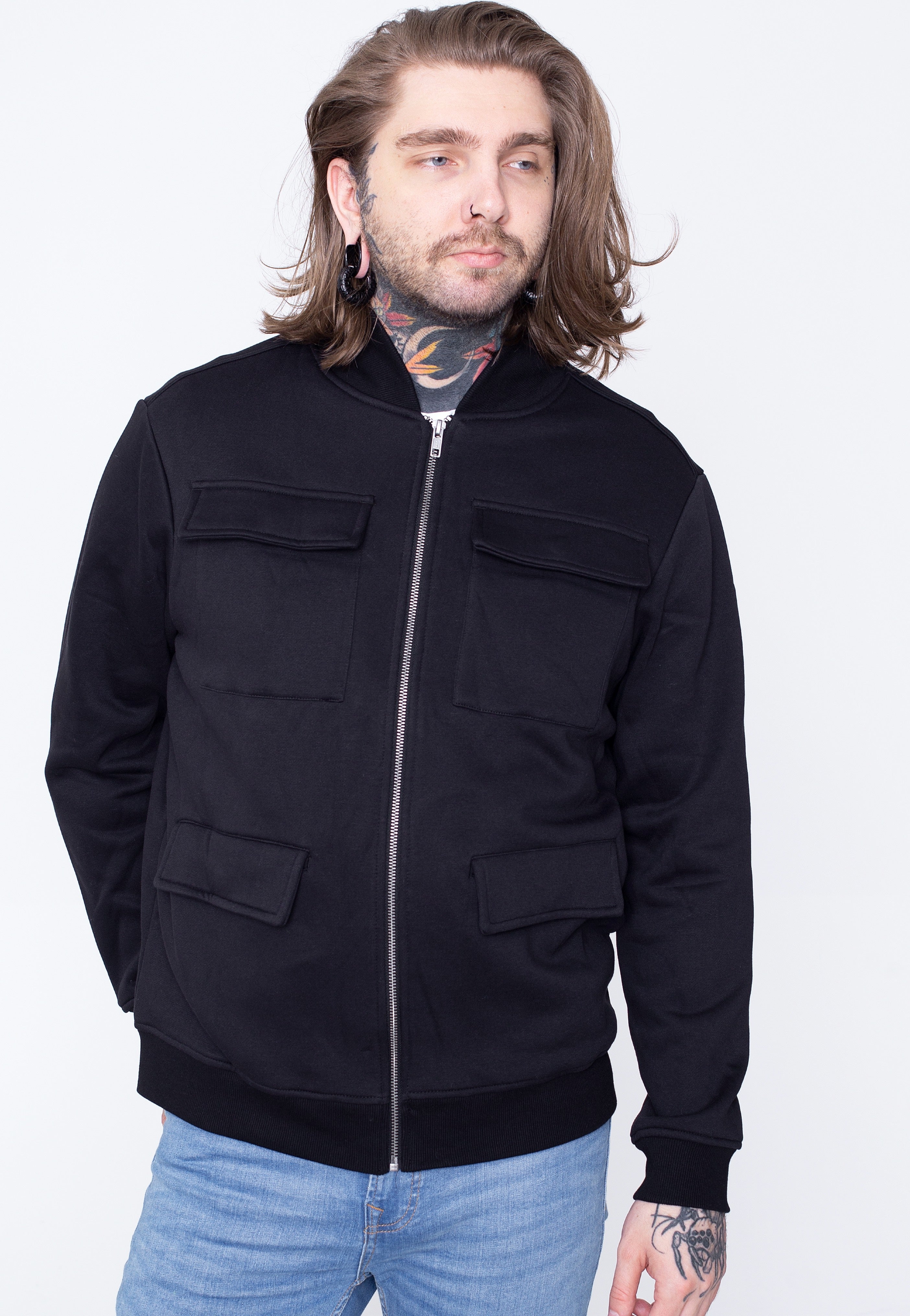 Urban Classics - M65 Sweat Bomber Black - Jacket | Men-Image