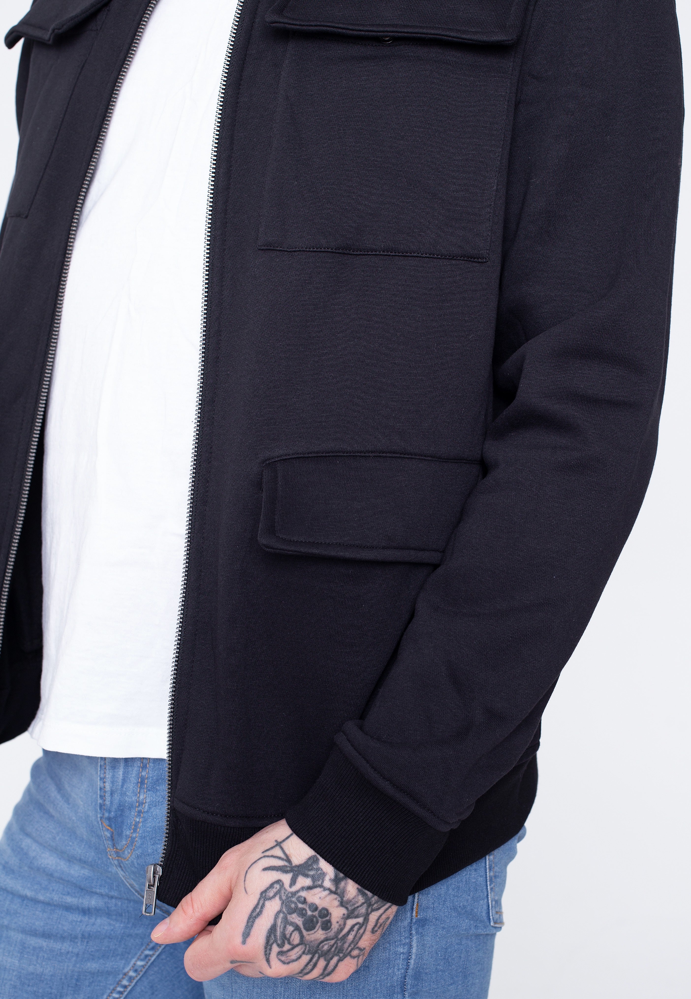 Urban Classics - M65 Sweat Bomber Black - Jacket | Men-Image