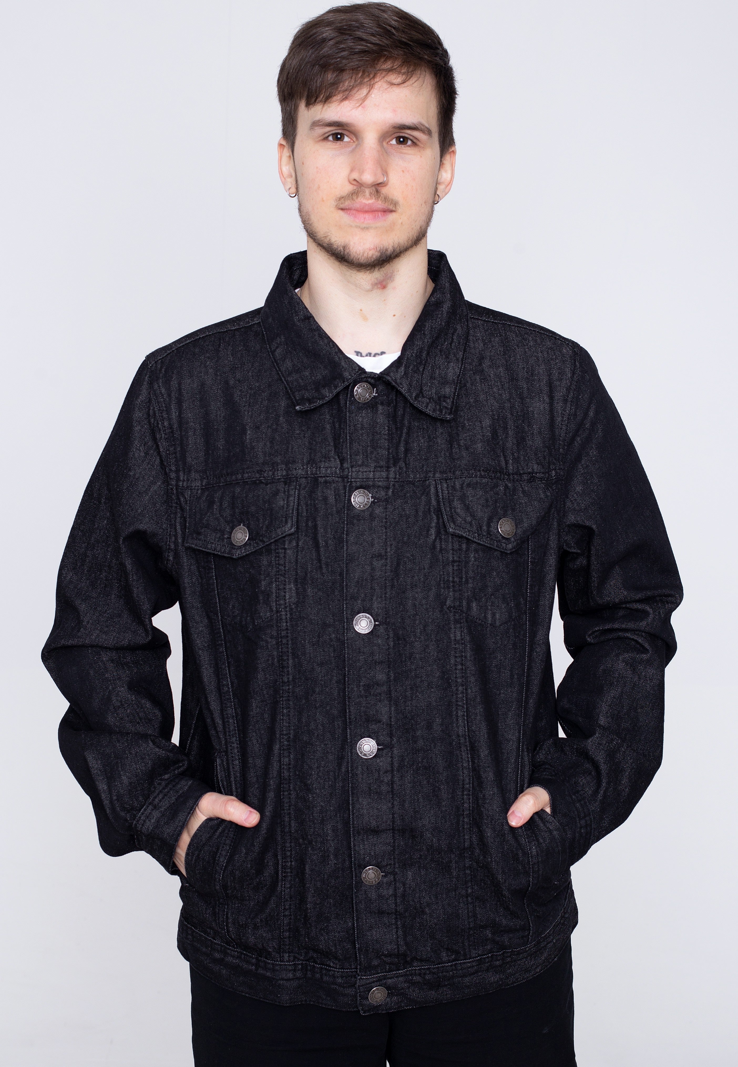 Urban Classics - Organic Basic Denim Black Washed - Jeans Jacket | Men-Image